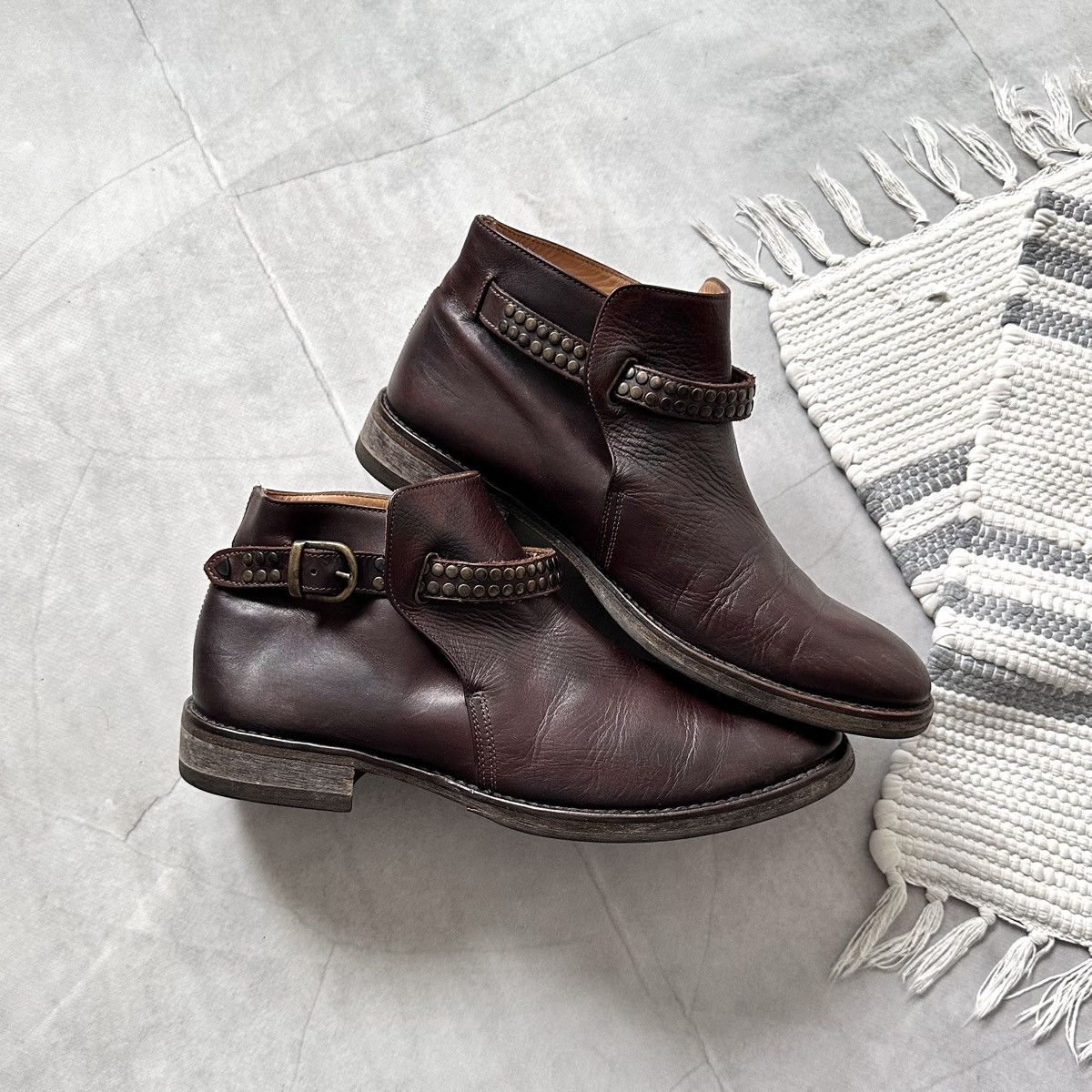Dirk Bikkembergs HTC Hollywood Trading Co Studded Belt Biker Boots Ash Style Size US 8 / EU 41 - 1 Thumbnail