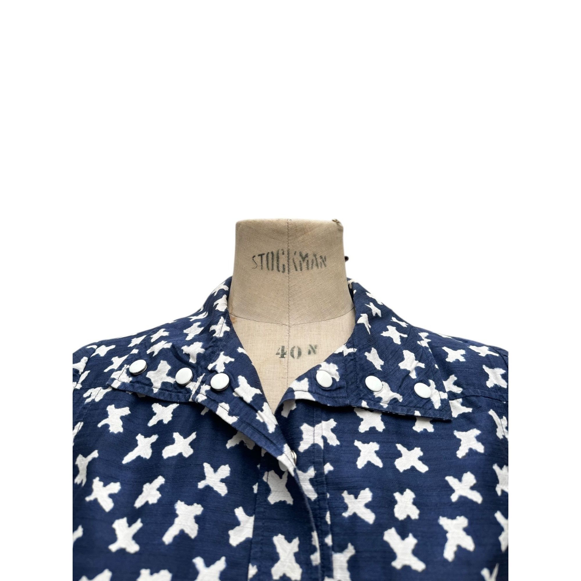 Courreges Vintage Navy & White Short Sleeve Cropped Jacket Size M / US 6-8 / IT 42-44 - 3 Thumbnail