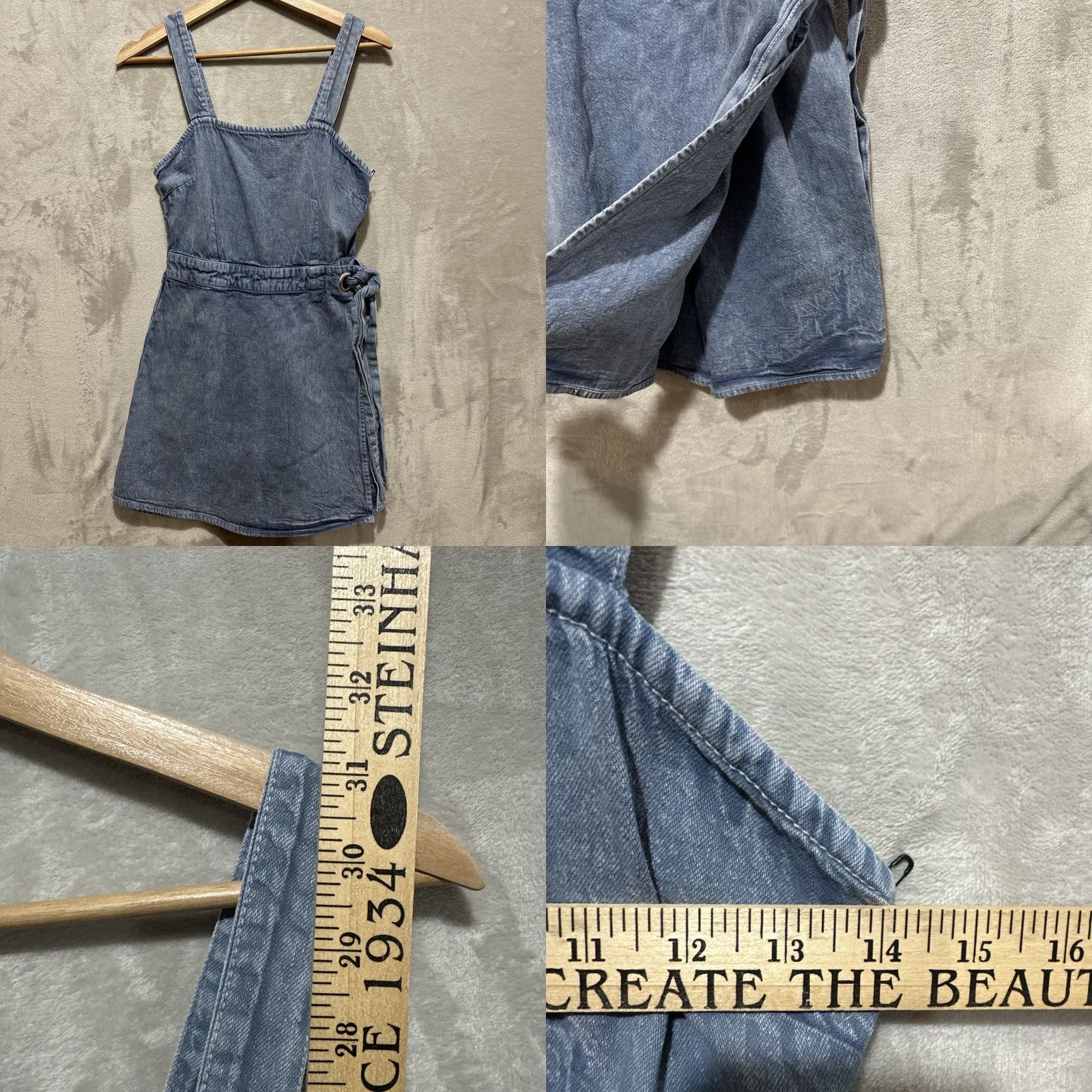 Vintage Sincerely Jules for Bandier Denim Romper Women S Blue Sleeveless NWT Size 28" / US 6 / IT 42 - 8 Thumbnail
