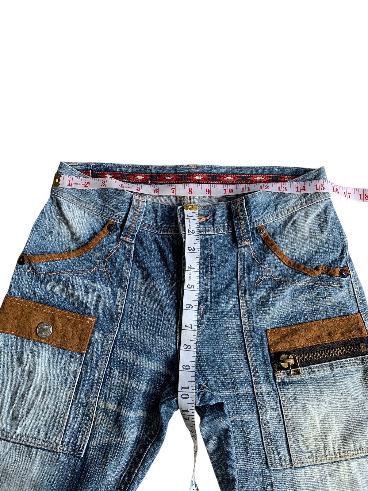 Other EDWIN XV BUSH PANTS NAVAJO STYLE FADED DISTRESSED DENIM Size US 31 - 16 Thumbnail