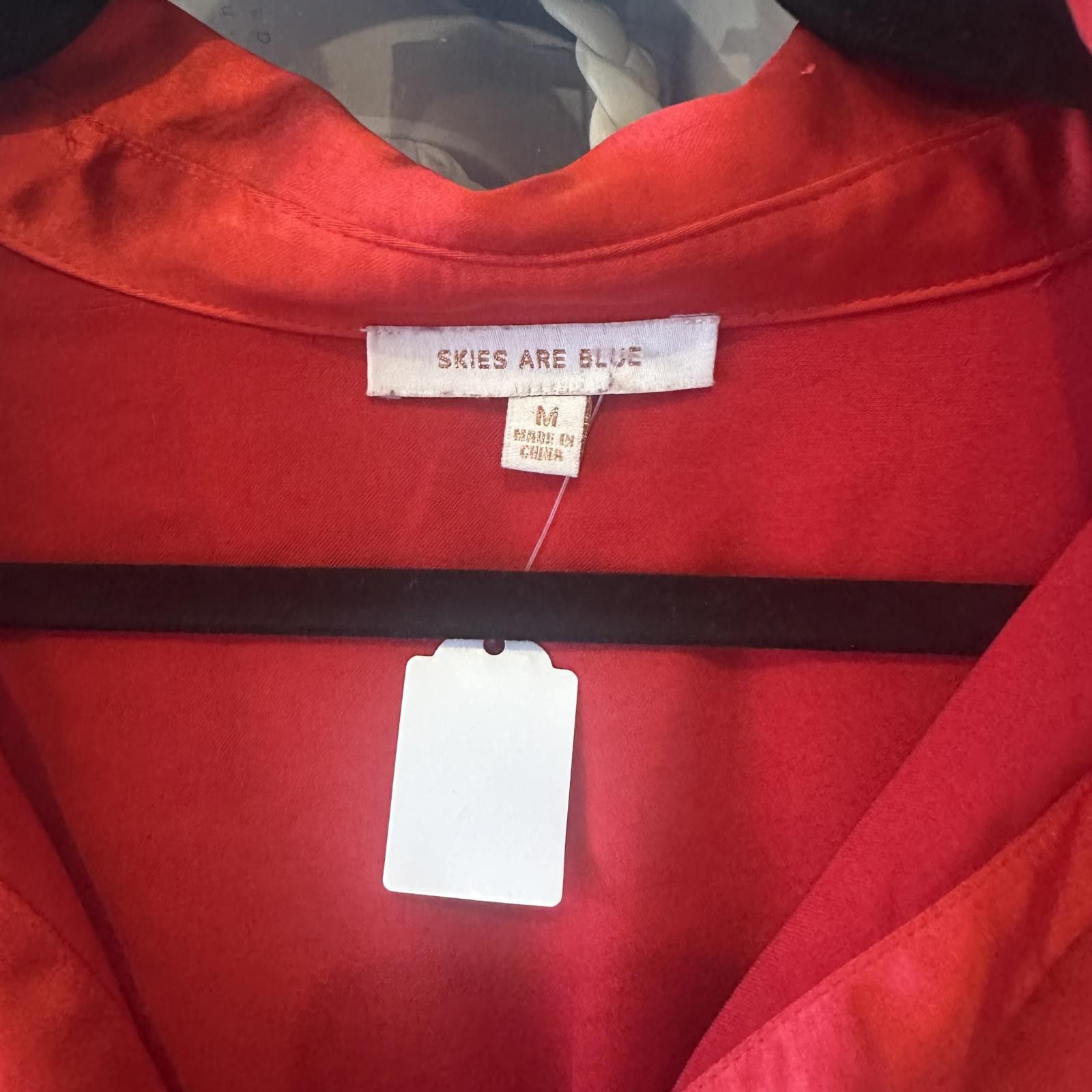 Designer Elegant Red Button-Up Dress by Skies Are Blue Size M / US 6-8 / IT 42-44 - 2 Thumbnail