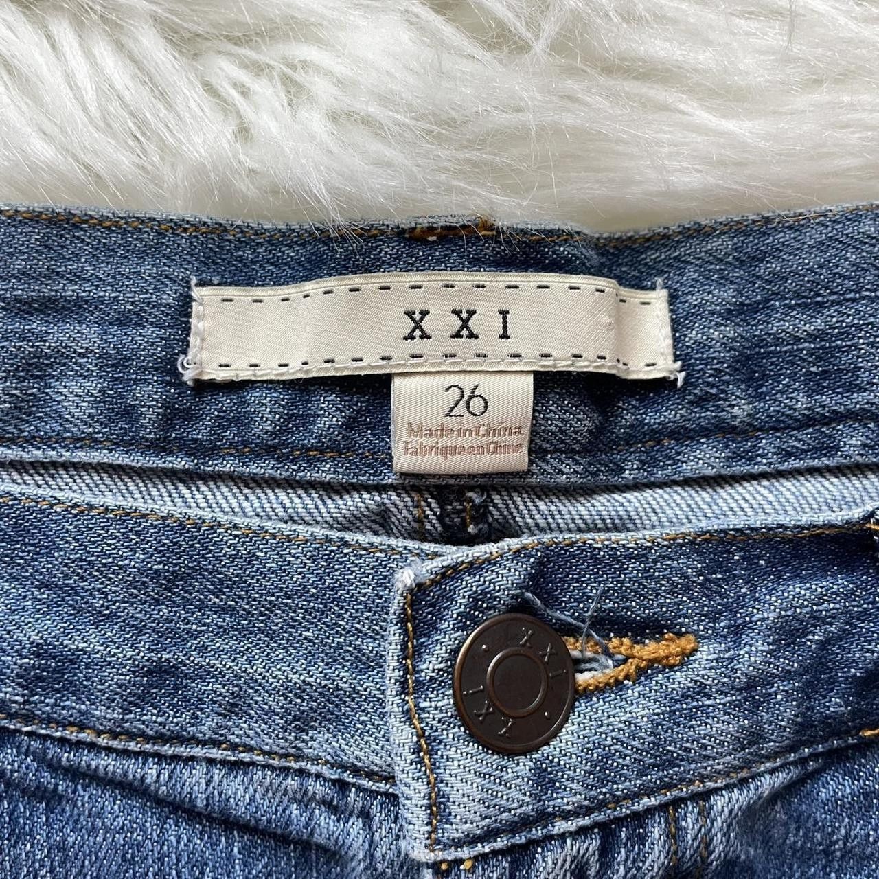 Forever 21 Y2K Distressed Denim Mini Skirt Size 30" / US 8 / IT 44 - 6 Thumbnail