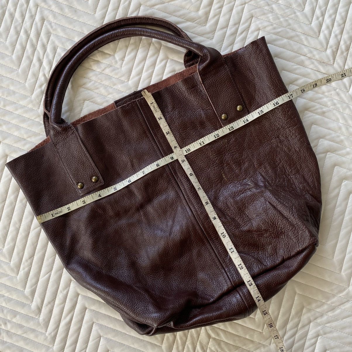 Japanese Brand Custom Made Denim Tote Bag– Vintage Patina Look Size ONE SIZE - 18 Thumbnail