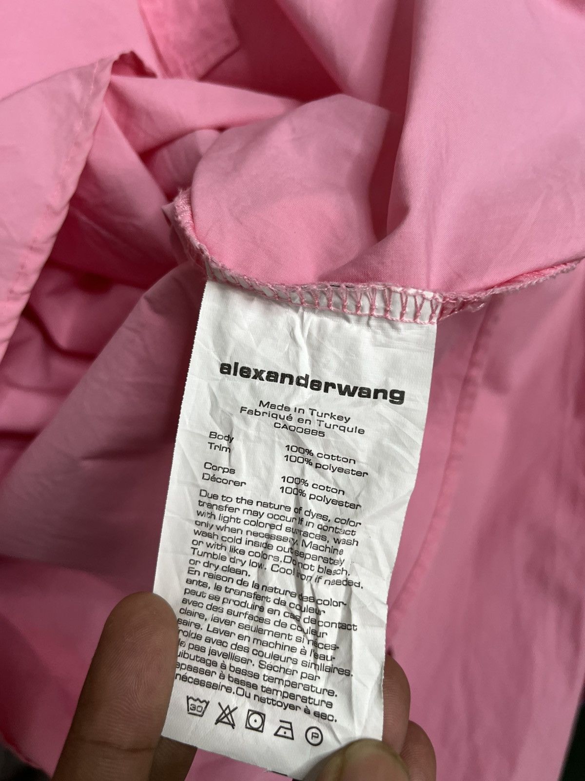 Alexander Wang Alexander Wang S22 Pink Solid Boyfriend Shirt Size M / US 6-8 / IT 42-44 - 6 Thumbnail