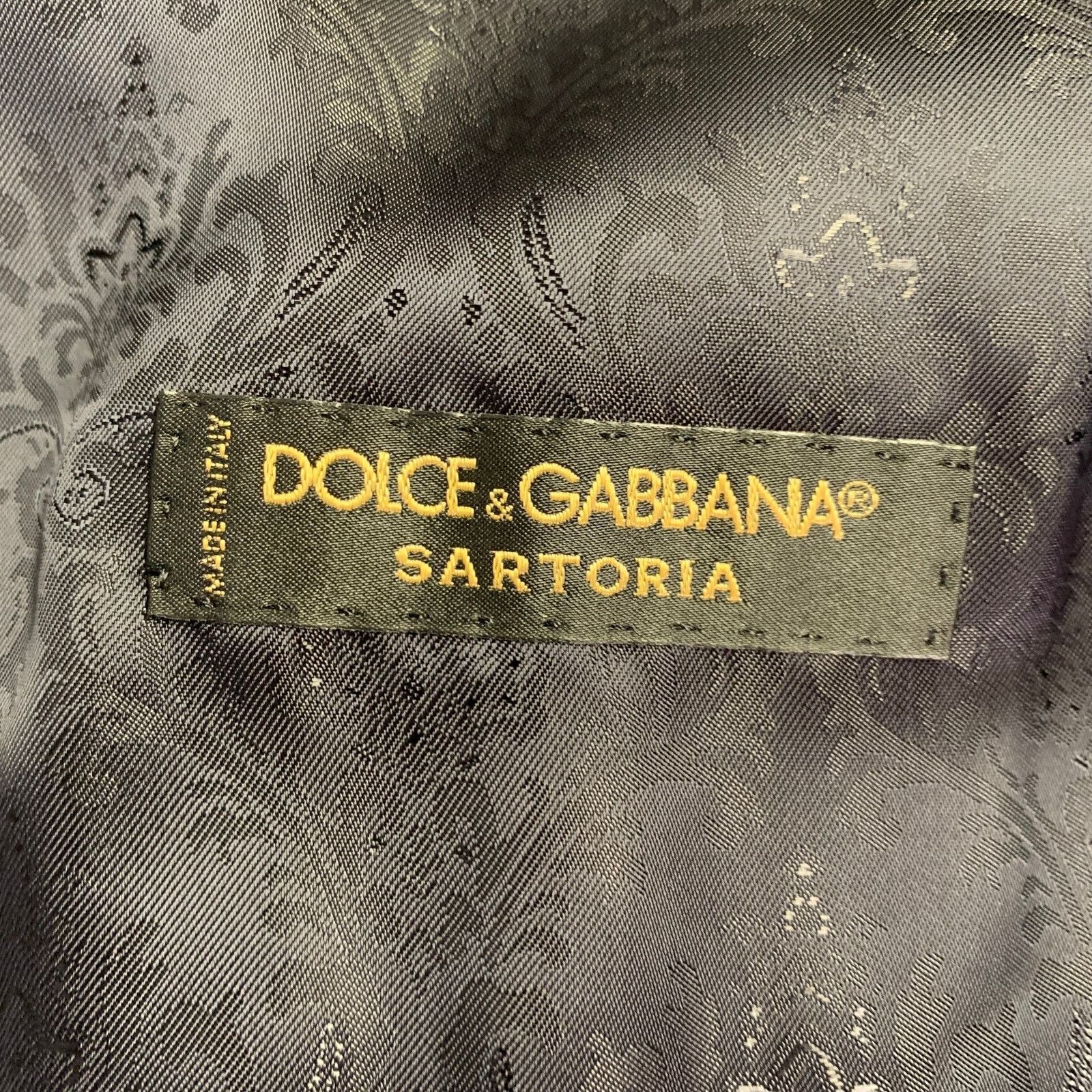 Dolce & Gabbana Size 44 Black Green Blue Jacquard Polyester Suit Size 44R - 12 Thumbnail