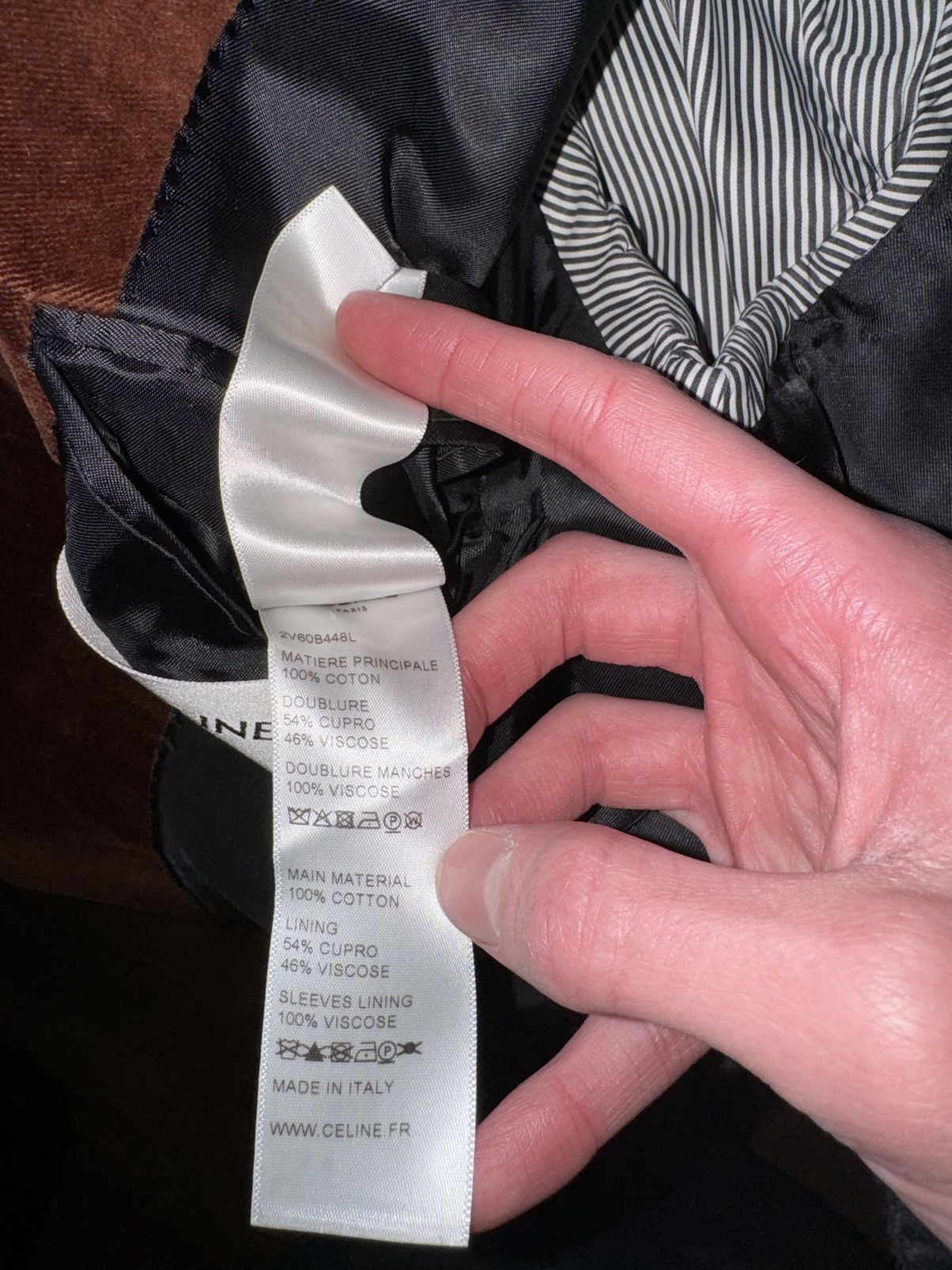 Celine × Hedi Slimane Double Breasted Velvet Blazer Size 44R - 6 Thumbnail