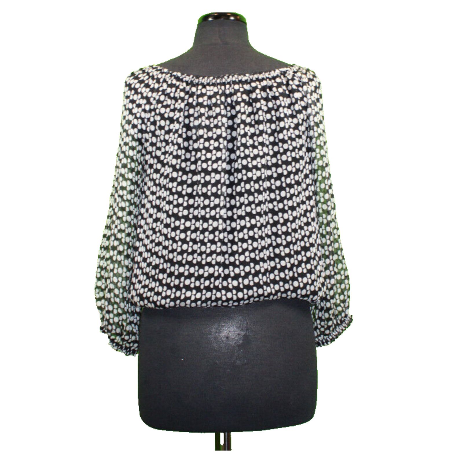 Diane von Furstenberg DIANE VON FURSTENBERG Polka Dot Printed Silk Blouse Top Sz M Size M / US 6-8 / IT 42-44 - 3 Thumbnail