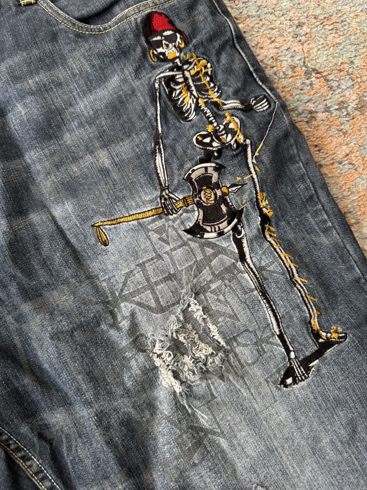 JNCO × Vintage VTG Y2K Miskeen Jnco Pirate Jean Shorts Rave Baggy 44 Size US 34 / EU 50 - 6 Thumbnail