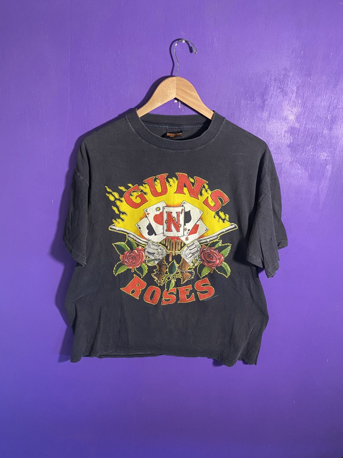 Band Tees × Vintage Vintage 1991 Guns N’ Roses flaming guns tour tee Size US L / EU 52-54 / 3 - 1 Thumbnail