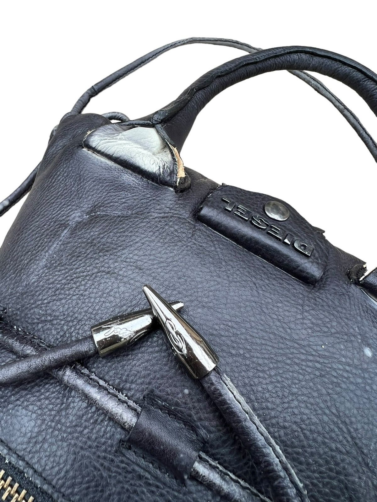 Diesel × Leather RARE Design Diesel Black Leather Mini Bag Size ONE SIZE - 12 Thumbnail