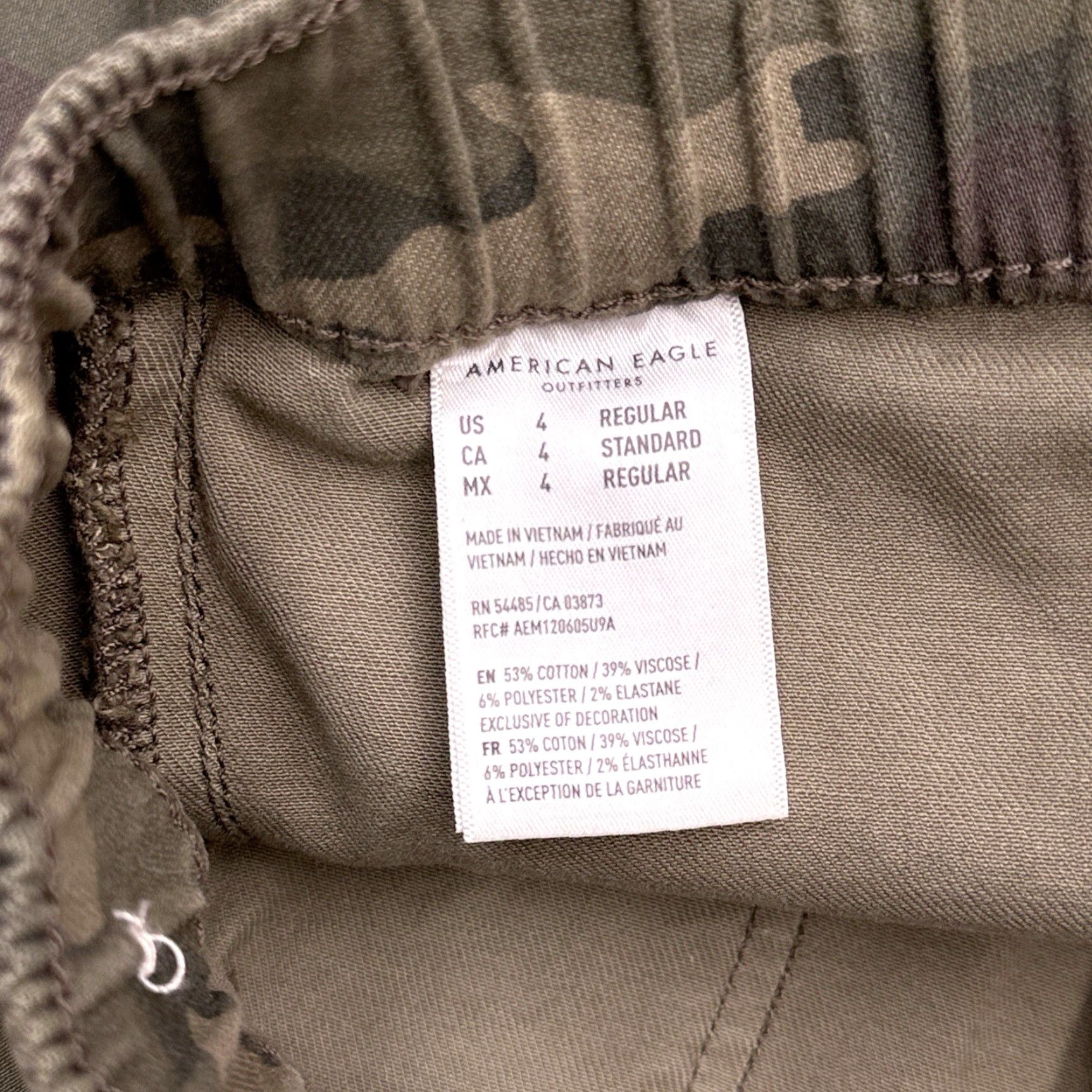 American Eagle Outfitters American Eagle Jogger Jeans Womens 4 Regular Green Camo Drawstring Stretch Size 27" / US 4 / IT 40 - 5 Thumbnail