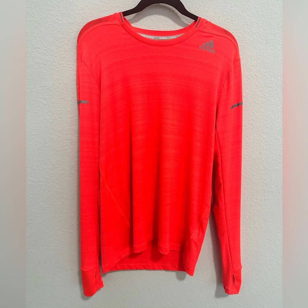 Adidas Adidas Orange-Red Athletic Long Sleeve Climalite Shirt Small Size US S / EU 44-46 / 1 - 1 Thumbnail