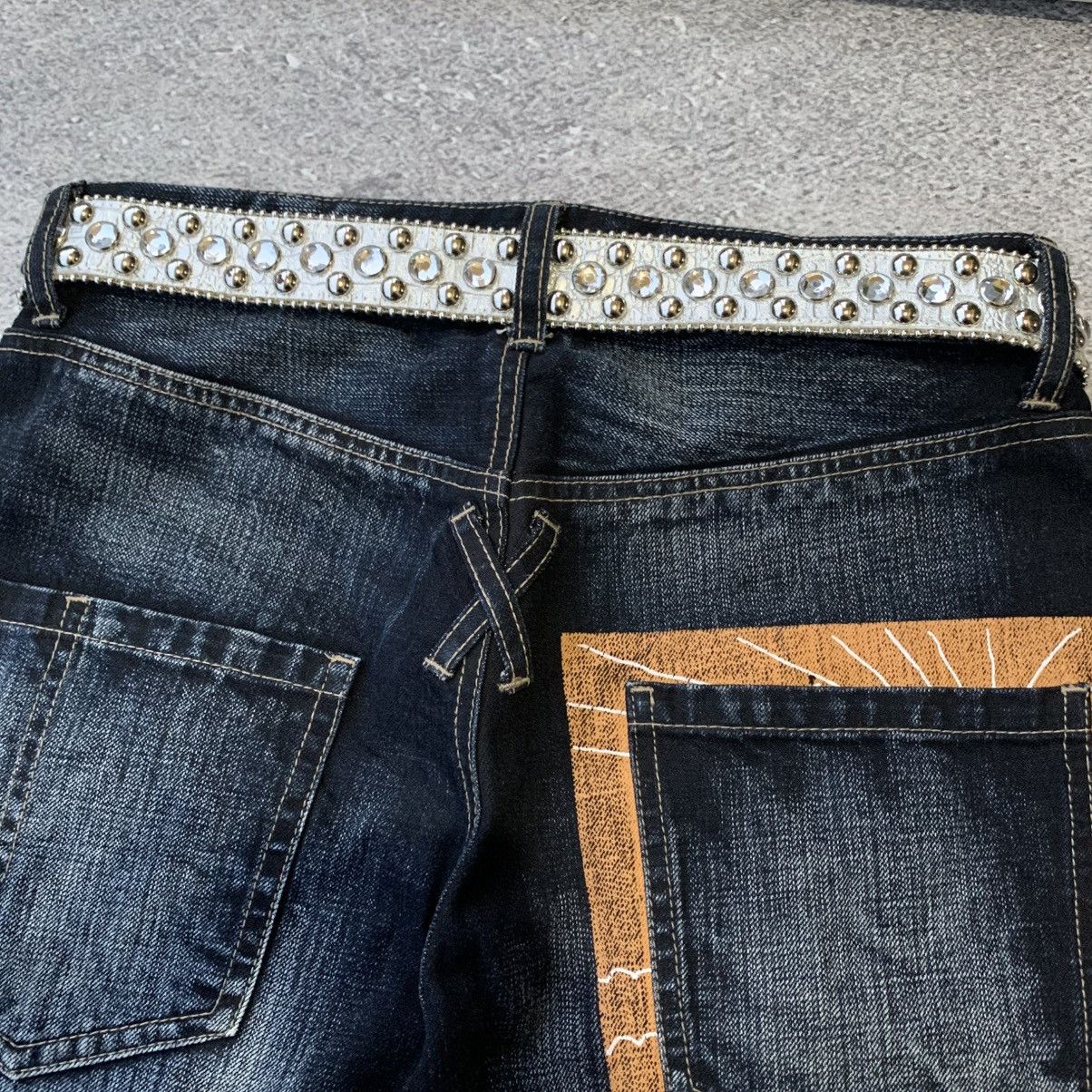 If Six Was Nine × Japanese Brand × Le Grande Bleu (L.G.B.) Vintage Crystal Studded Croco Leather Belt Size ONE SIZE - 7 Thumbnail