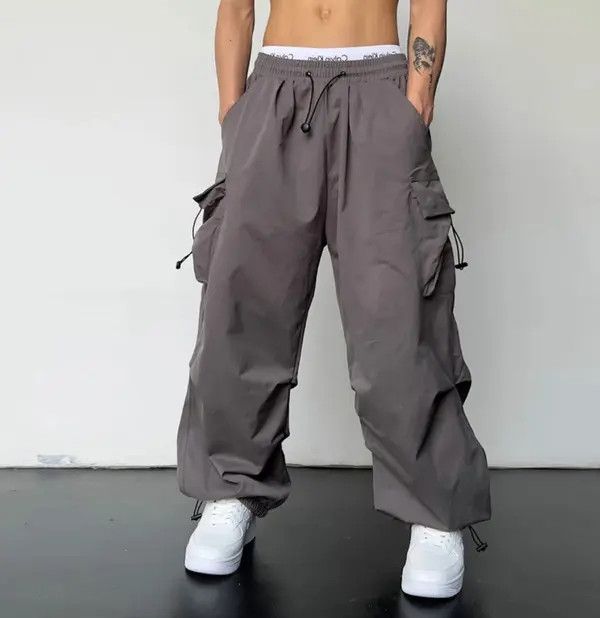 Japanese Brand Kurumiya x Risa Streetwear Jogger cargo parachute pants y2k Size US 32 / EU 48 - 3 Thumbnail
