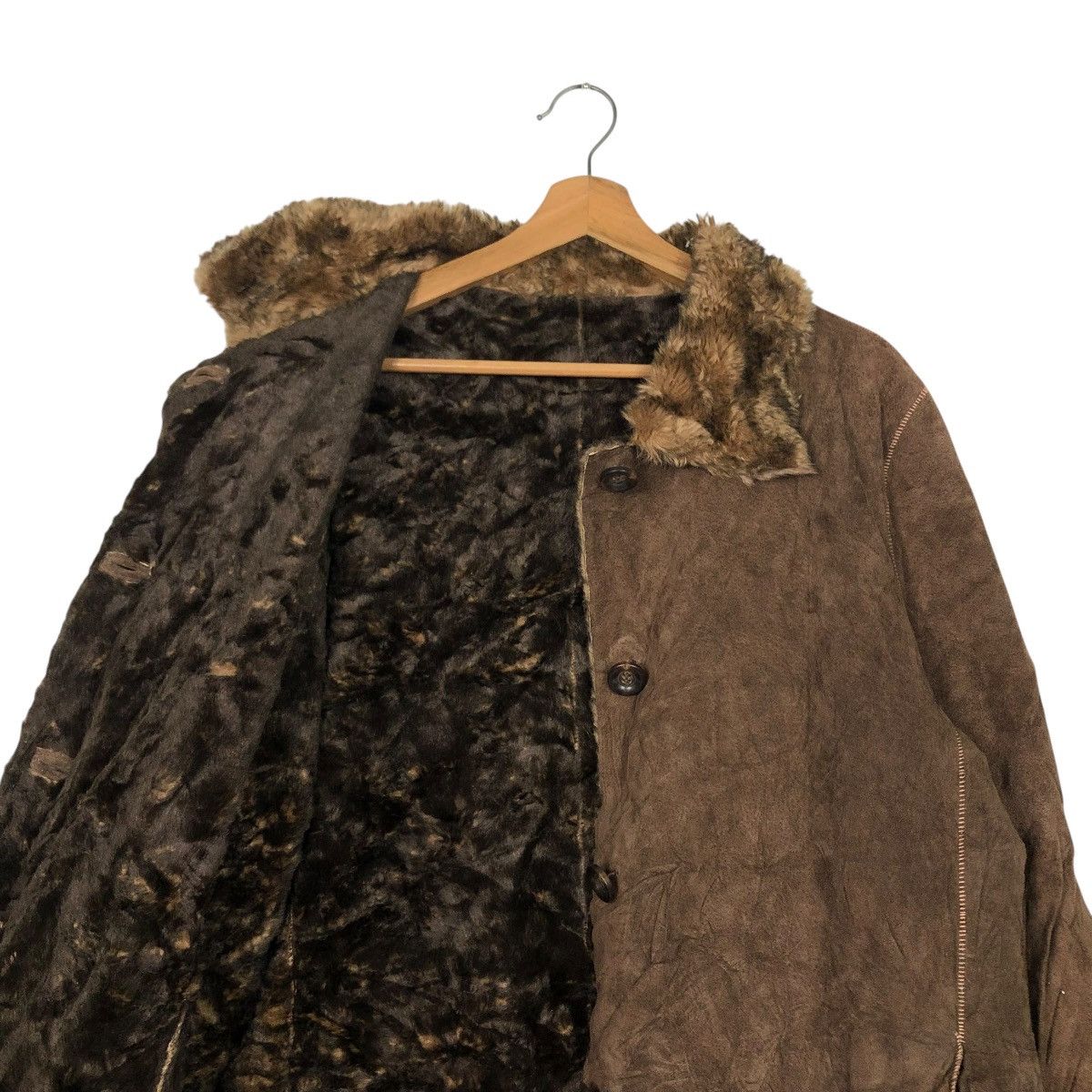 Japanese Brand 🔥VINTAGE LEATHER JACKET BLANKET FUR NY COMPANY ISSEY MIYAKE Size US XL / EU 56 / 4 - 14 Thumbnail
