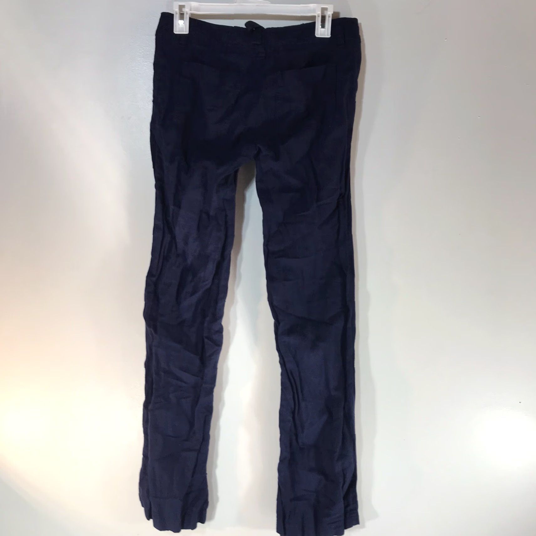 Tommy Hilfiger TOMMY HILFIGER Women's Dress Pants Size 0 Navy Linen Blend Casual Straight Leg Size 25" / US 0 / IT 36 - 2 Thumbnail