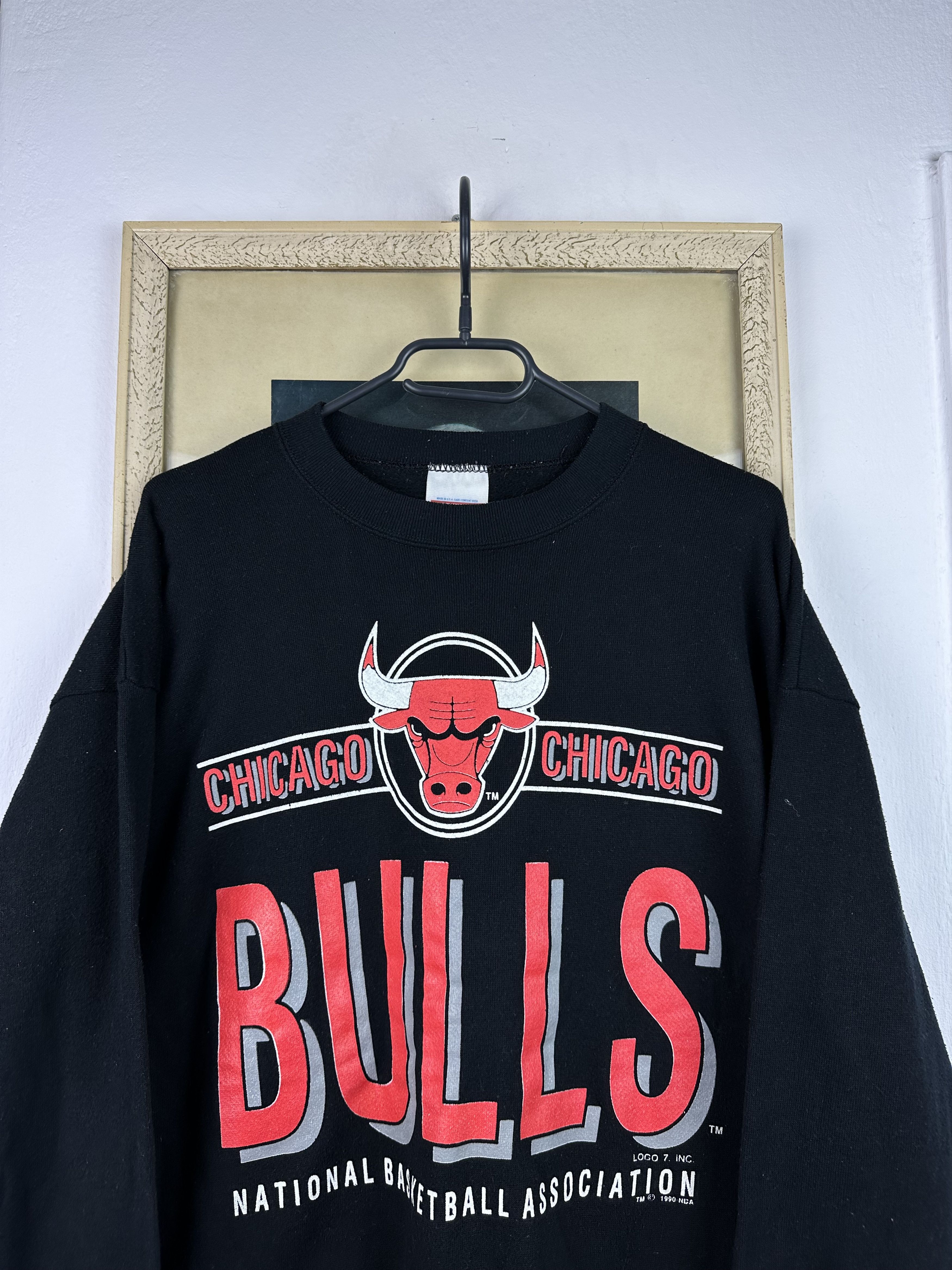 NBA × Vintage Vintage 1990 Chicago Bulls Sweatshirt Jordan NBA Rare Size US XL / EU 56 / 4 - 2 Thumbnail