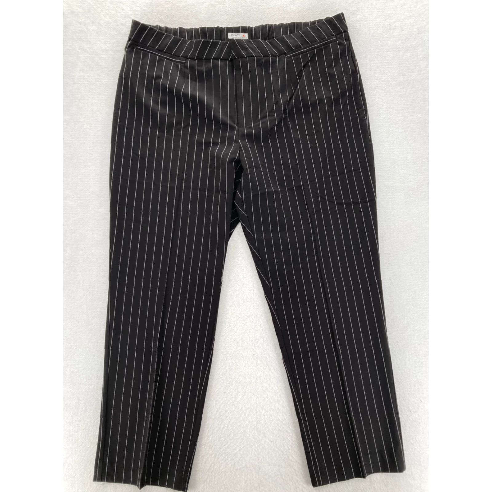 Vintage Catherines Right Fit Pants Women's Plus 22W Striped Black NWOT United States Centered Pattern: Striped Dress Pants Mens Womens Size 40" / US 18 - 2 Thumbnail