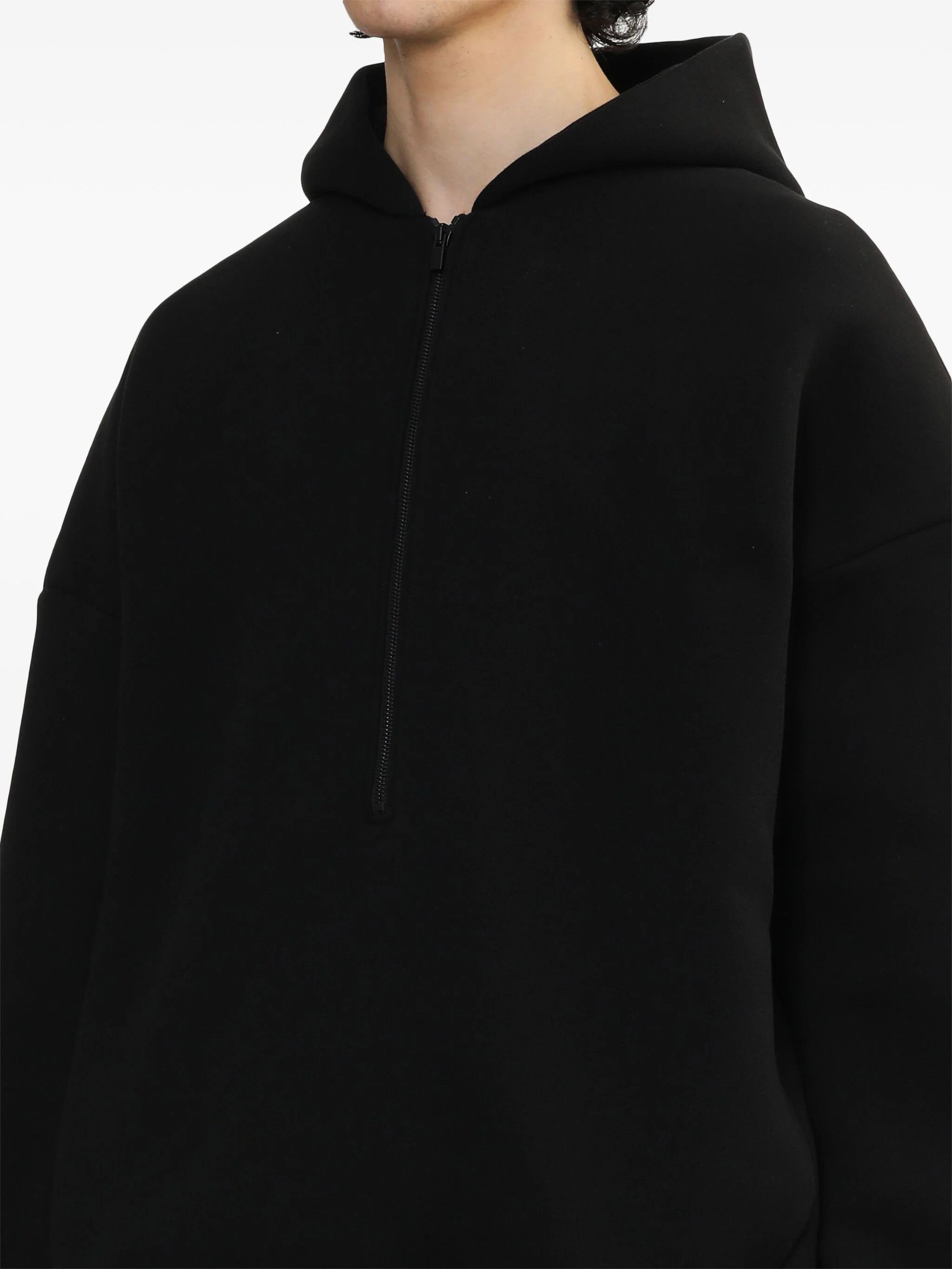 Fear of God o1s22i1n1024 Half Zip Hooded Sweatshirt in Black Size US XL / EU 56 / 4 - 5 Thumbnail