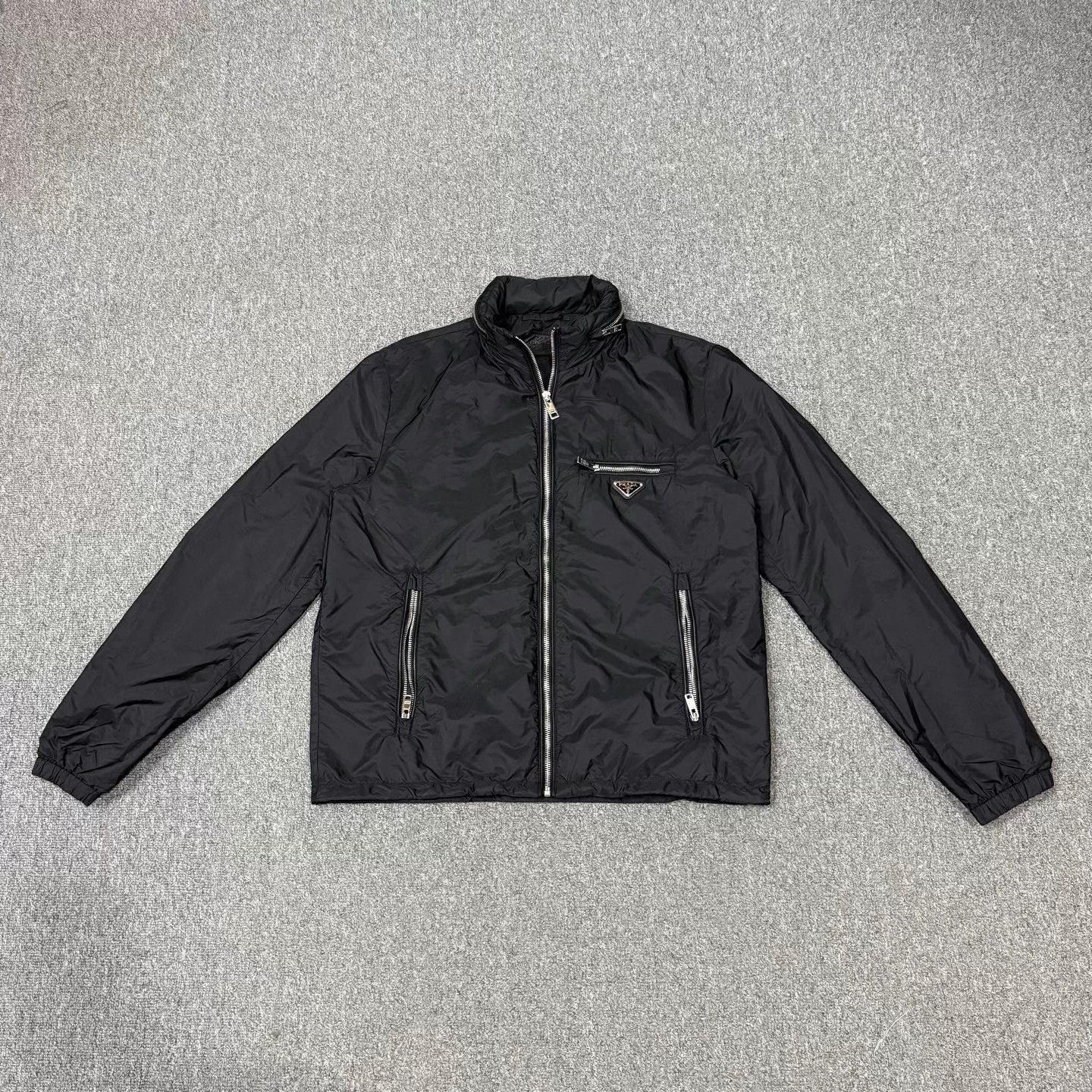Prada Prada Black Triangle Logo Nylon Zipper Jacket 50 99New Size XL / US 12-14 / IT 48-50 - 1 Thumbnail