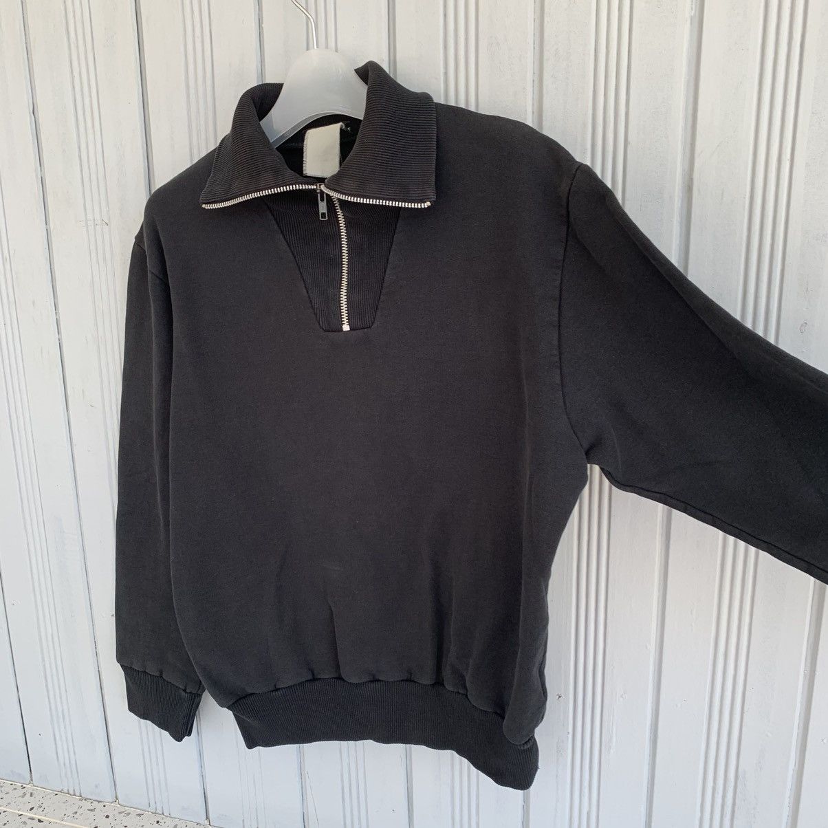 agnes b. Agnes B Half Zip Ribbed Collar Sweatshirt Size S / US 4 / IT 40 - 6 Thumbnail