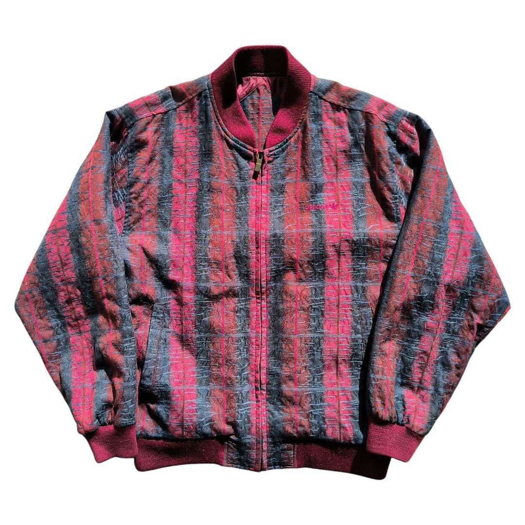 Adidas 🔥Rare🔥 Vintage 1990s Adidas Trefoil Burgundy Jacket Size US L / EU 52-54 / 3 - 1 Thumbnail