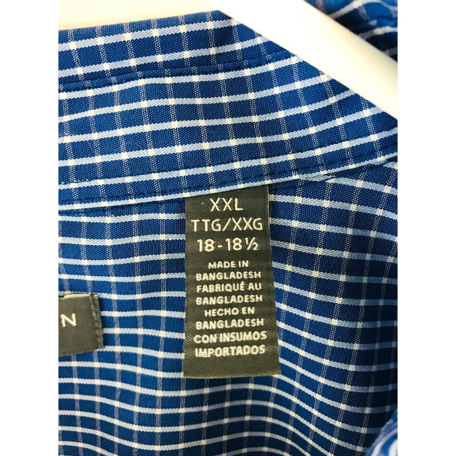 Van Heusen Van Heusen Shirt Men 2XL Blue White Check Long Sleeve Pocket Button Up Size US XXL / EU 58 / 5 - 5 Thumbnail