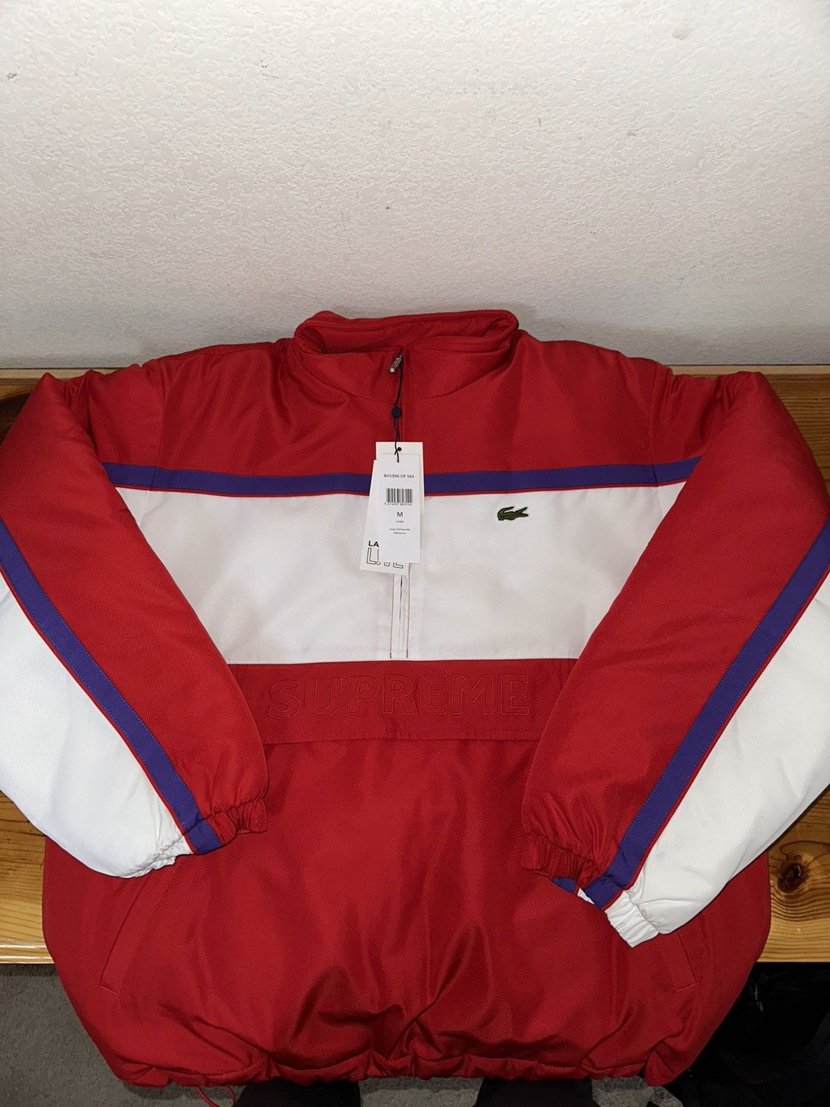 Lacoste × Supreme Supreme LACOSTE Puffy Half Zip Pullover Red Medium Size US M / EU 48-50 / 2 - 1 Thumbnail