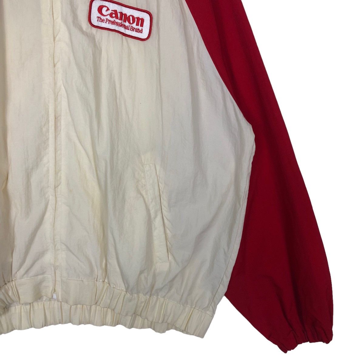Japanese Brand 🔥90’s Vintage Bomber Jacket Canon Big Logo Spel Out Size US L / EU 52-54 / 3 - 4 Thumbnail