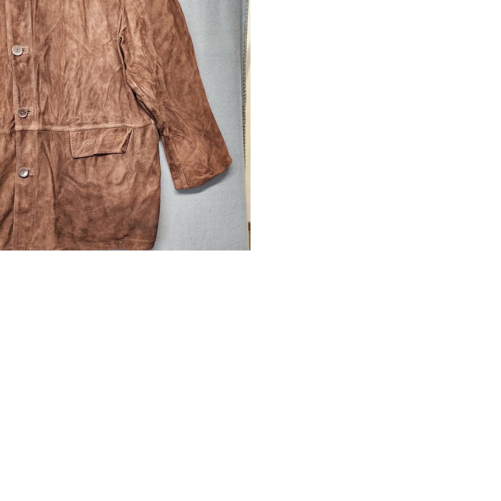 Vintage VINTAGE Ponte Vecchio Suede Leather Jacket Coat Mens XL Reversible Italy Brown Overcoat Coat Mens XL Brown Italy Suede Leather Reversible Vintage Mens Size US XL / EU 56 / 4 - 9 Thumbnail