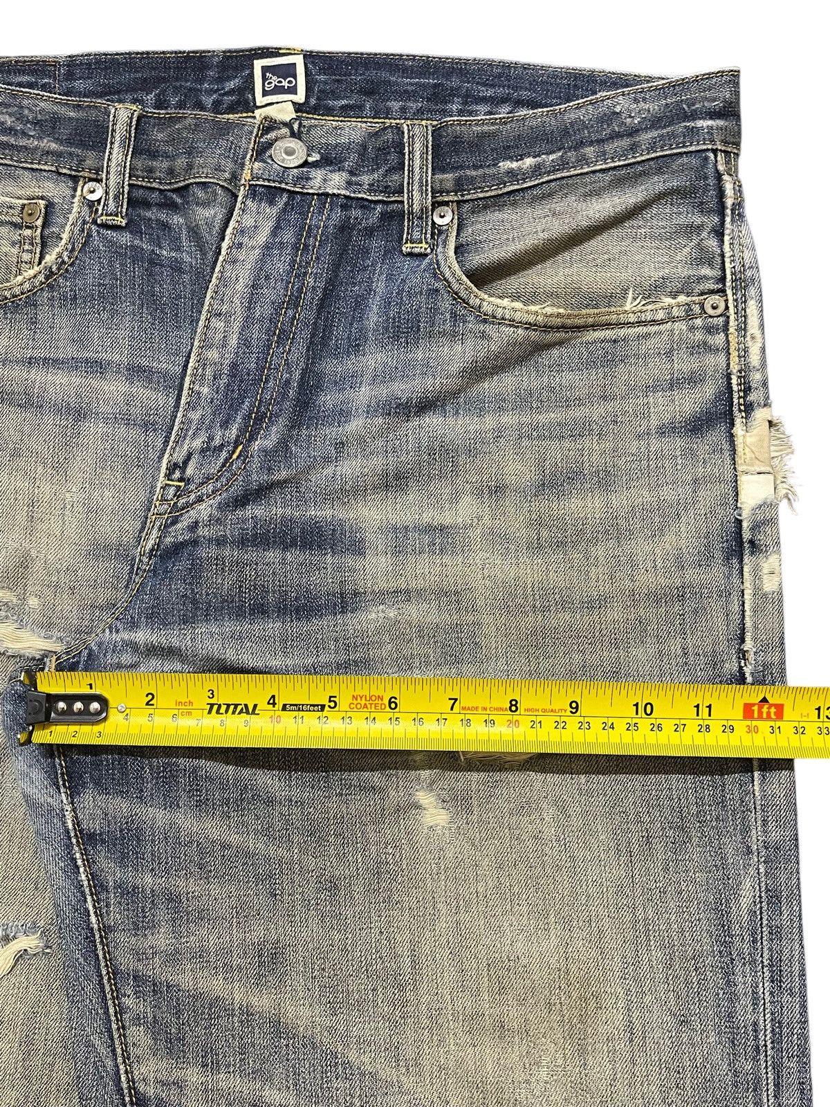 Gap Vintage 90s Gap Faded Mud Wash Distressed Wide Leg Baggy Size US 34 / EU 50 - 15 Thumbnail
