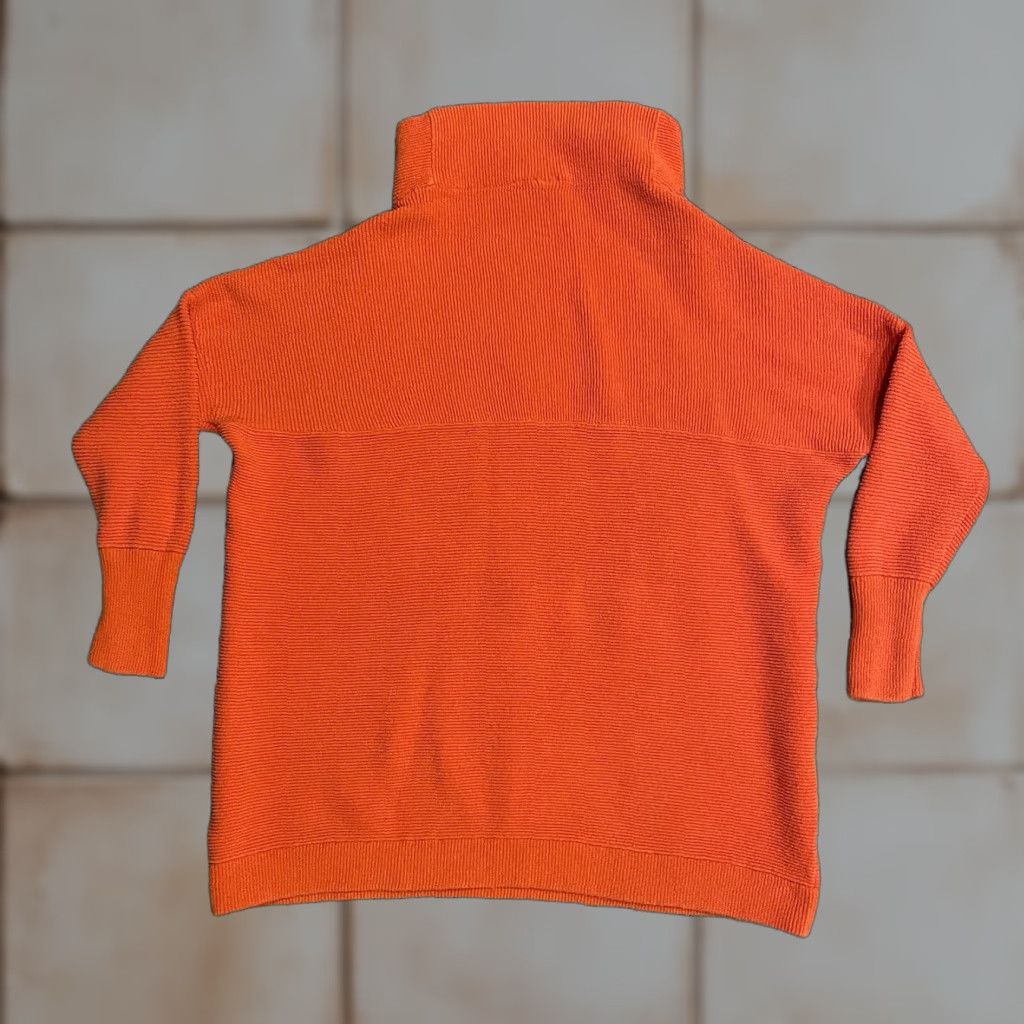 Free People Sweater Shirt Women S Orange Bohemian Oversized Mock Neck Raglan Sleeve Knit Pullover 90s/Classic Designer Brand Regular main image 7