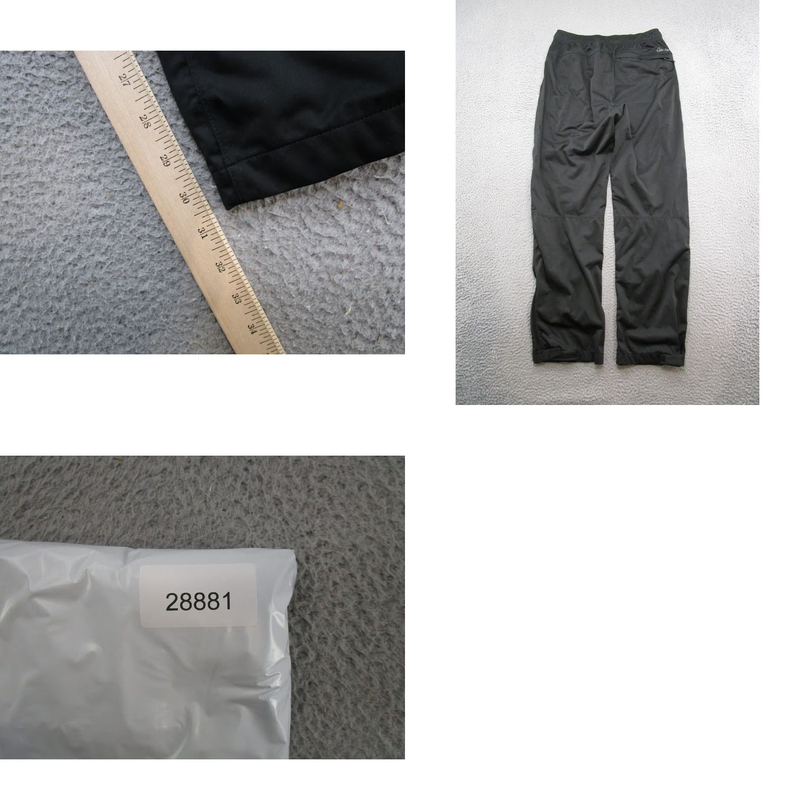 Vintage Cabela's Windbreaker Pants Mens Size M Ankle Zip Elastic Waist Cargo Pocket Black Polyester Size US 31 - 9 Thumbnail