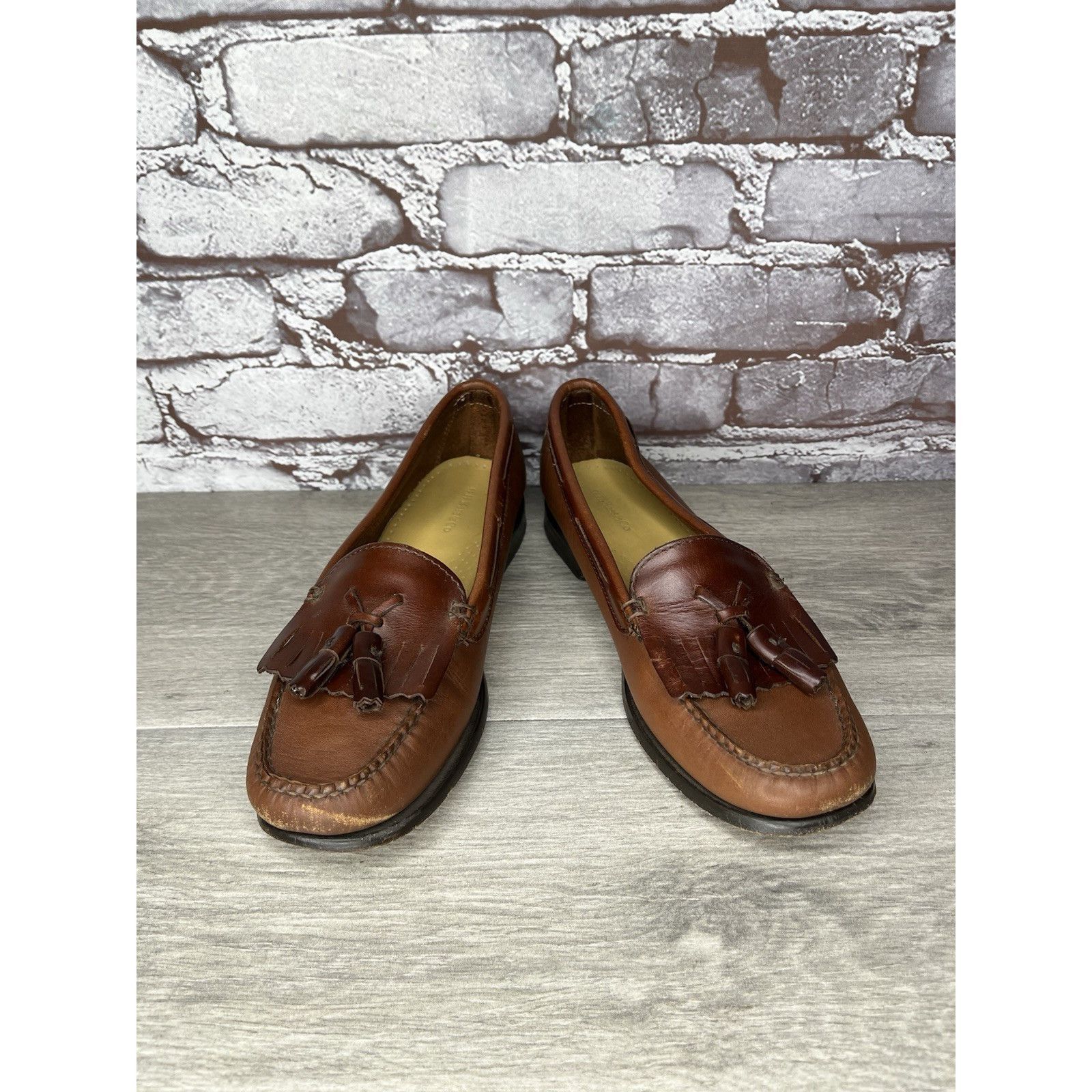 Bass GH BASS Jackie Brown Leather Kiltie Tasseled Slip-On Loafers Size US 7.5 / IT 37.5 - 16 Thumbnail