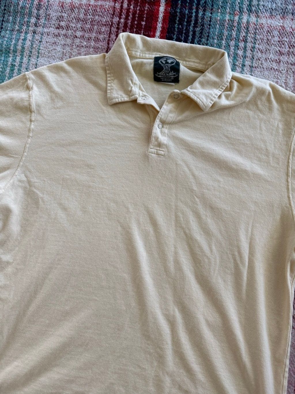 Vintage Vintage Earth Wares Adventure Apparel Pale Yellow Polo Shirt Size US L / EU 52-54 / 3 - 2 Thumbnail