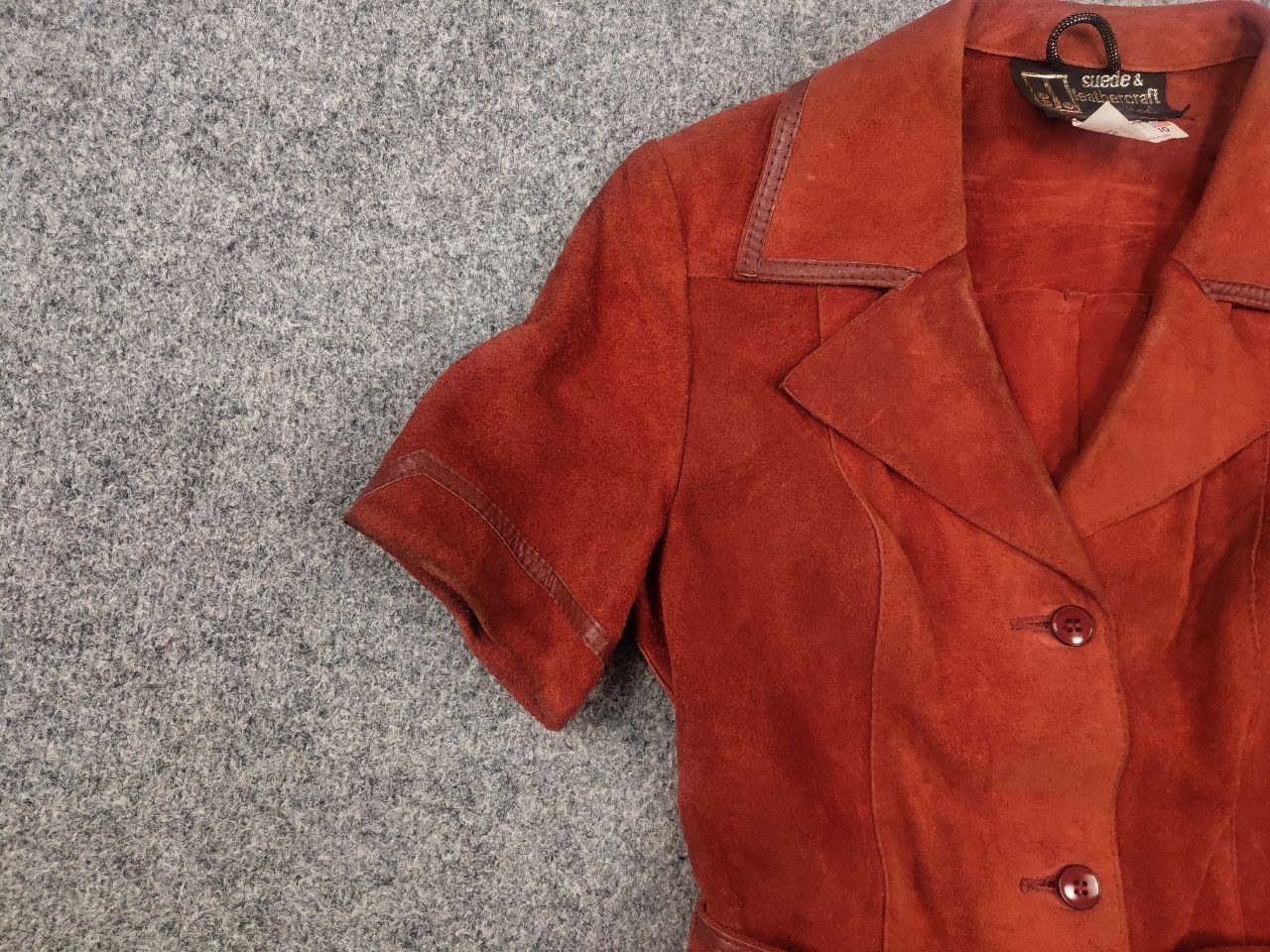 Vintage Vintage 60s Limited Suede Leather Short sleeve Blazer Jacket Size L / US 10 / IT 46 - 4 Thumbnail