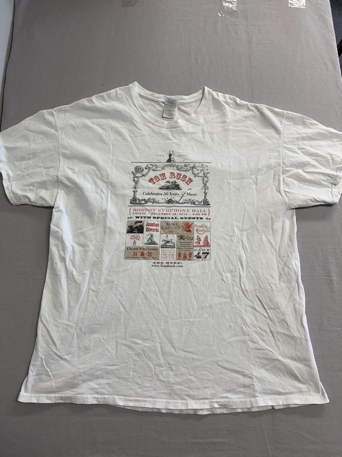 Gildan Tom Rush T-shirt Boston Symphony Hall 50 Years of Music XL Size US XL / EU 56 / 4 - 1 Thumbnail