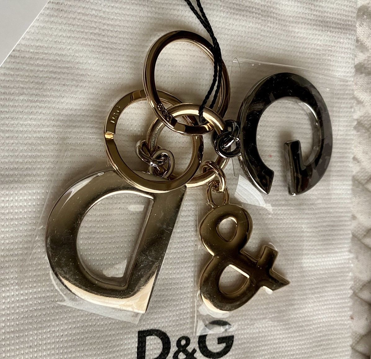 Dolce & Gabbana Dolce & Gabbana 🇮🇹 Metal/Brown Calf Palladium Charm Key Chain Size ONE SIZE - 6 Thumbnail
