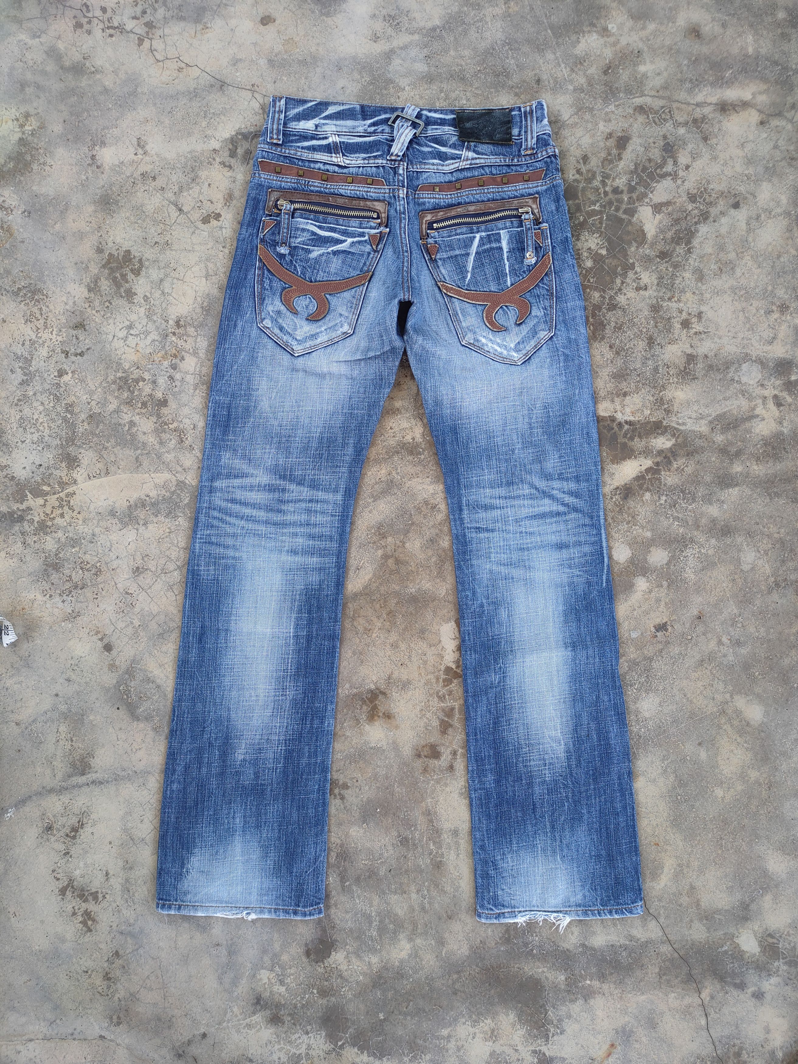 Japanese Brand W30×33 VINTAGE RED PEPPER FADED DISTRESSED JEAN DENIM PANTS Size US 30 / EU 46 - 11 Thumbnail