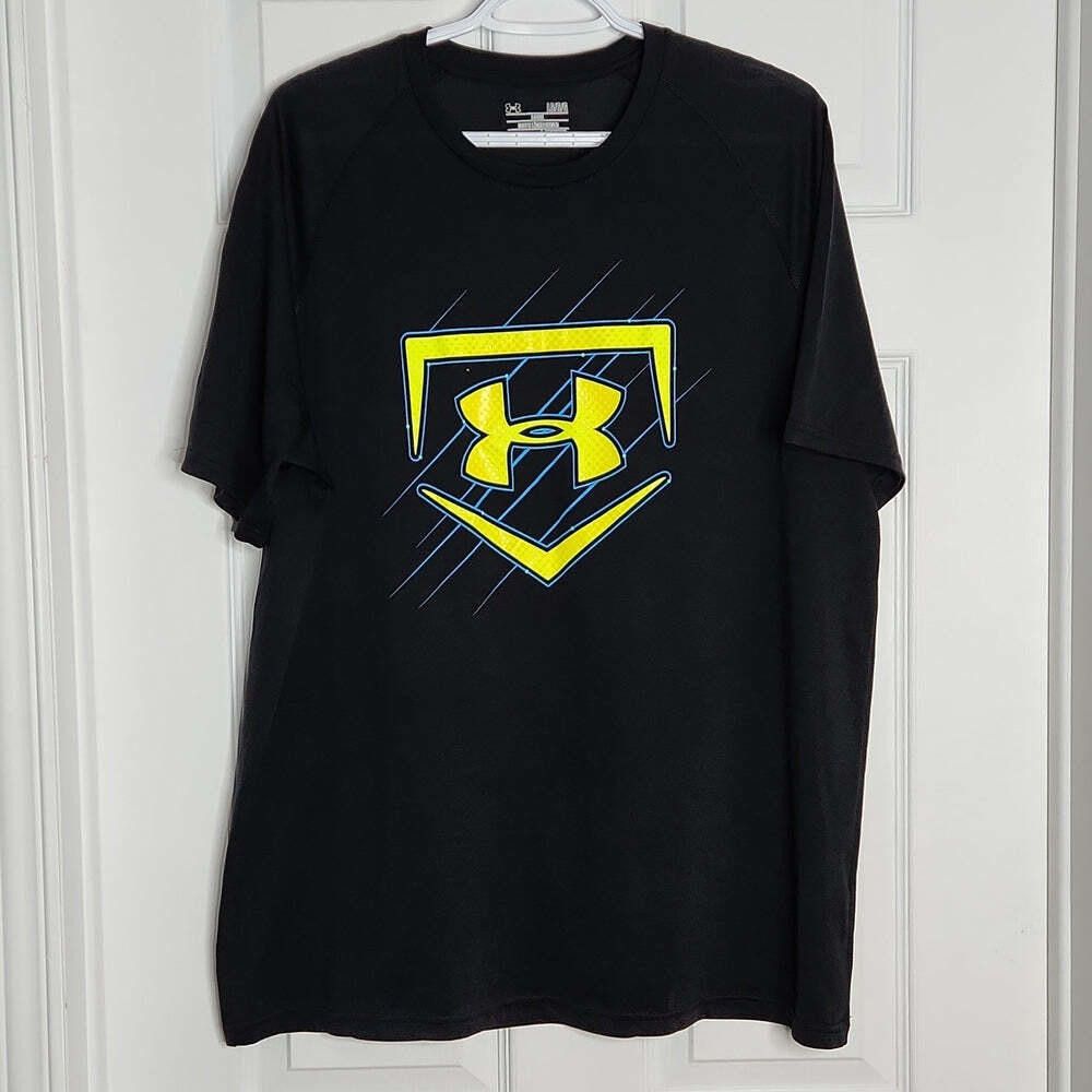 Under Armour Under Rmour Heatgear T Shirt Black Ns Yellow Logo Large Size US L / EU 52-54 / 3 - 2 Thumbnail
