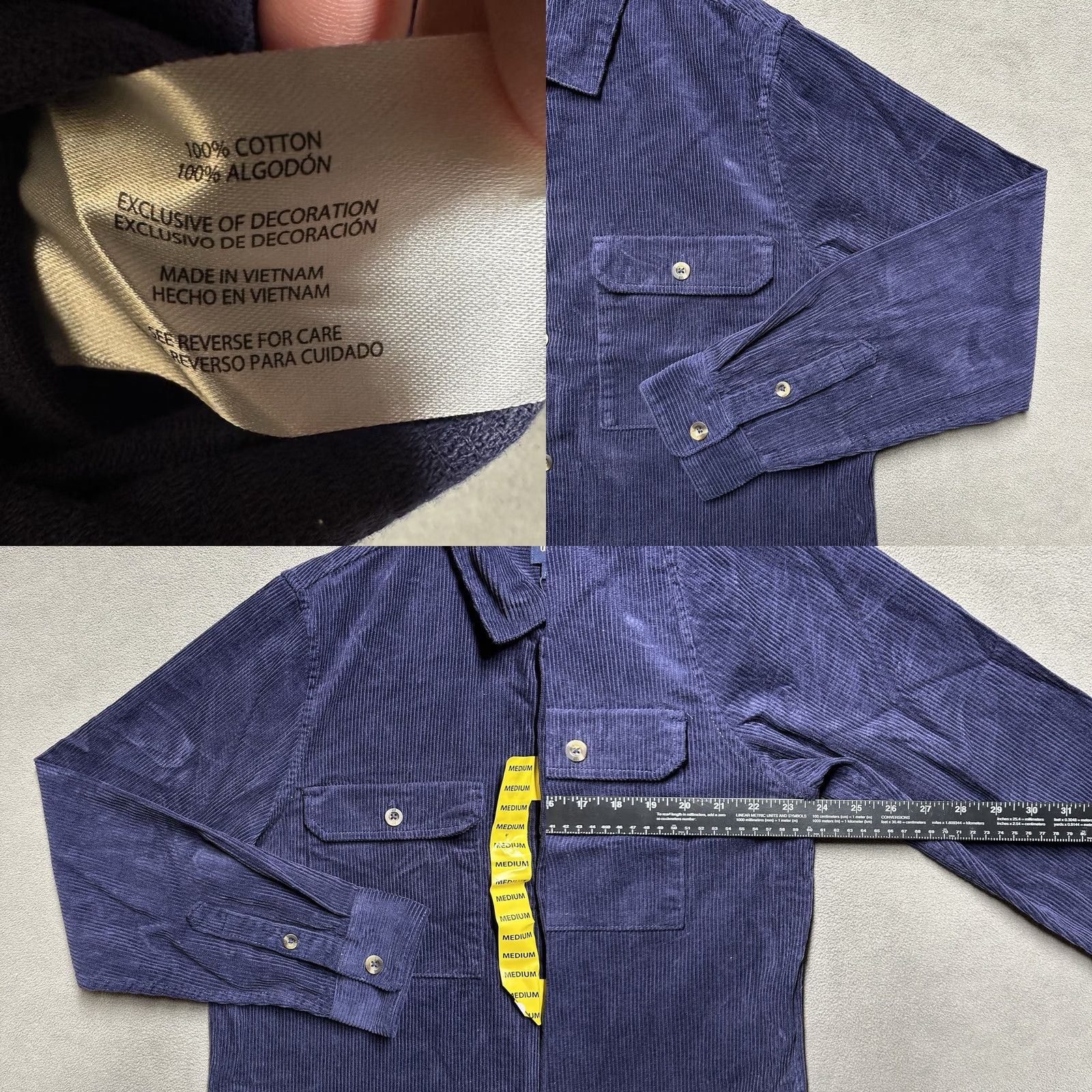Gap GAP Shirt Mens Medium Eclipse Blue Button Up Corduroy Long Sleeve NWT Size US M / EU 48-50 / 2 - 8 Thumbnail