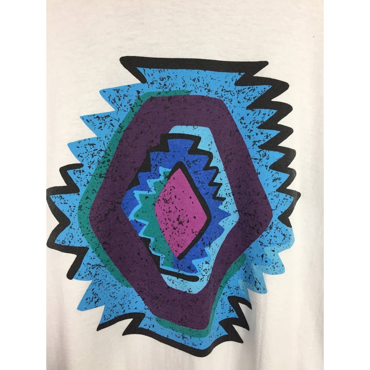 Vintage Vtg 90s C.M. Shapes Memphis Style Abstract Graphic Tee Size US XL / EU 56 / 4 - 4 Thumbnail