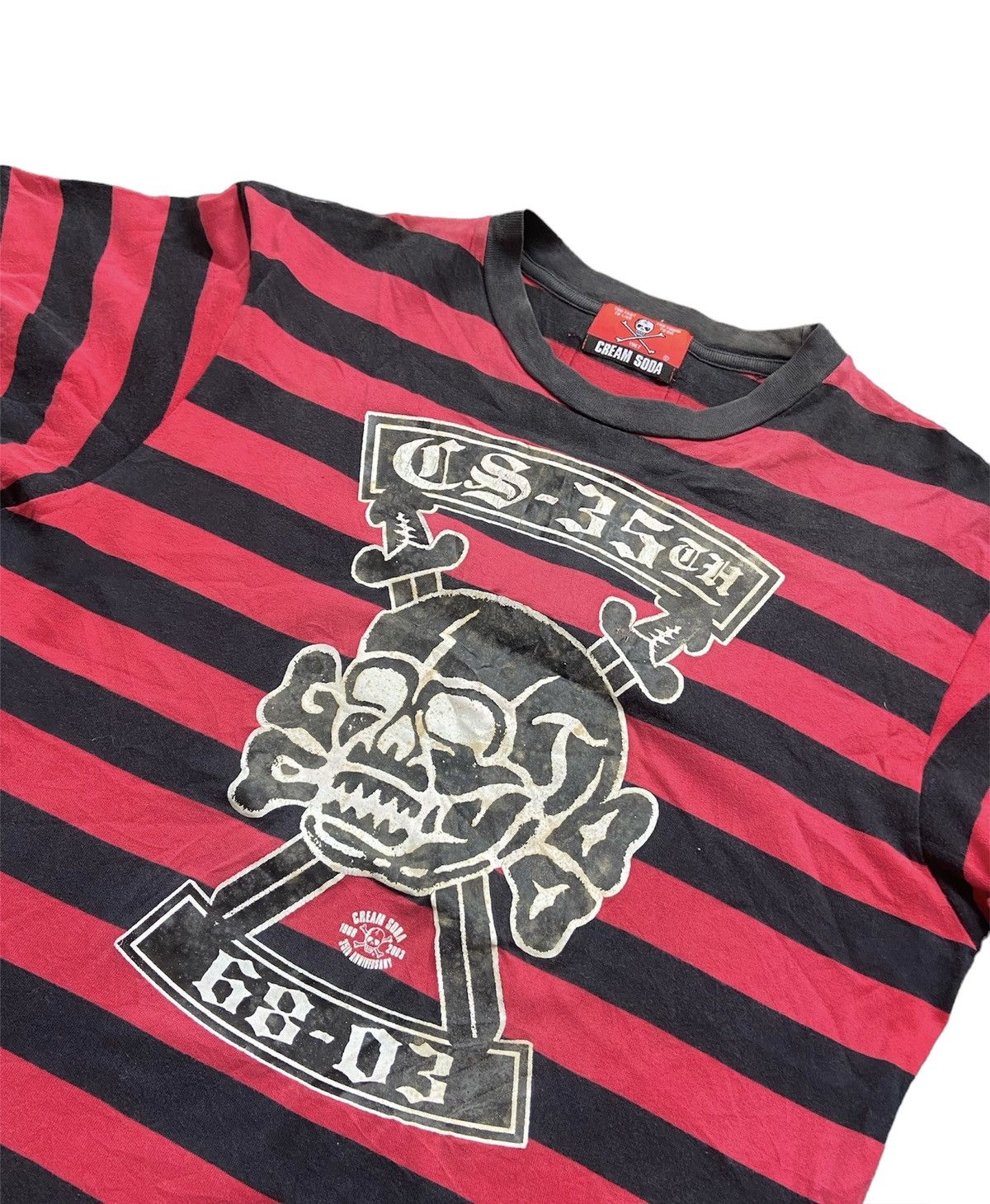 Japanese Brand × Seditionaries Vintage Cream Soda 35th anniversary Skull Stripe Tshirt Size US M / EU 48-50 / 2 - 2 Thumbnail