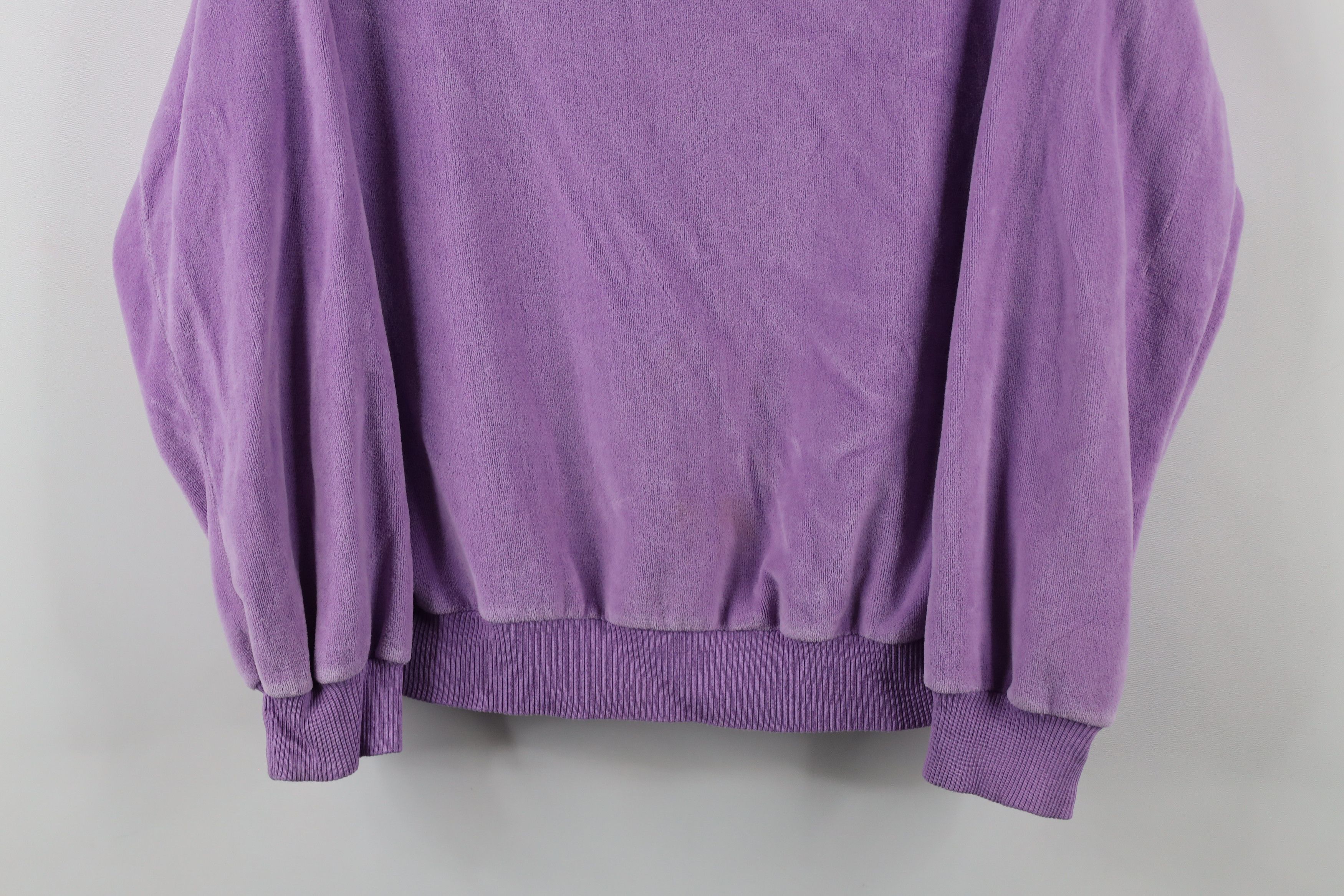 Vintage Vintage 90s Streetwear Blank Terry Cloth Sweater Purple Size M / US 6-8 / IT 42-44 - 3 Thumbnail