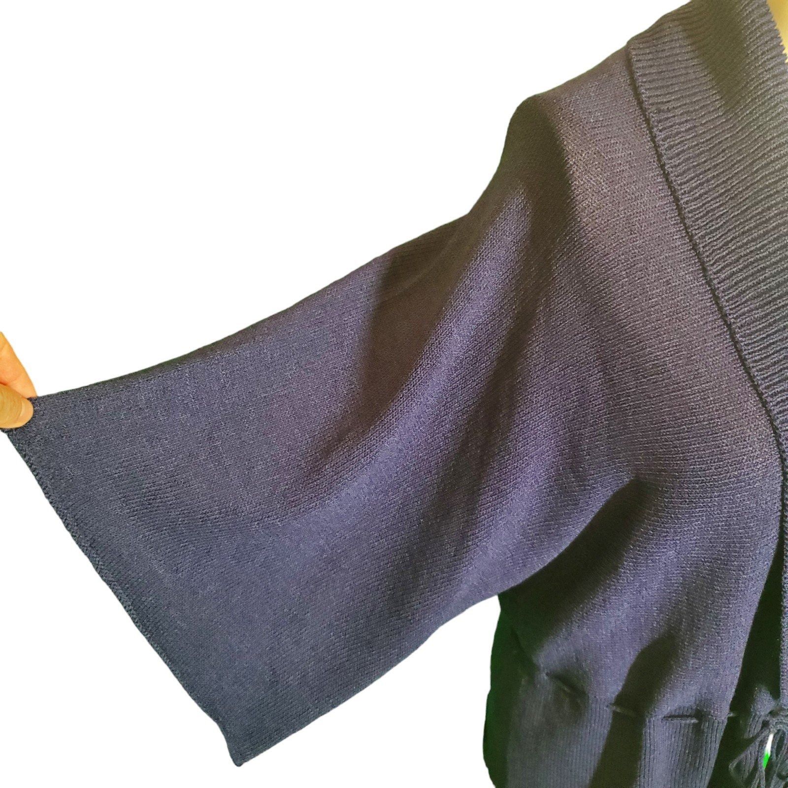 Other Margaret O'Leary Cardigan Sweater Wool Kimono Sleeve Peplum Size L / US 10 / IT 46 - 2 Thumbnail