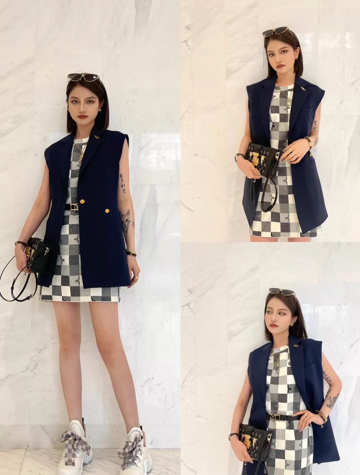 Louis Vuitton LV navy sleeveless blazer sharp cut Size XS / US 0-2 / IT 36-38 - 9 Thumbnail