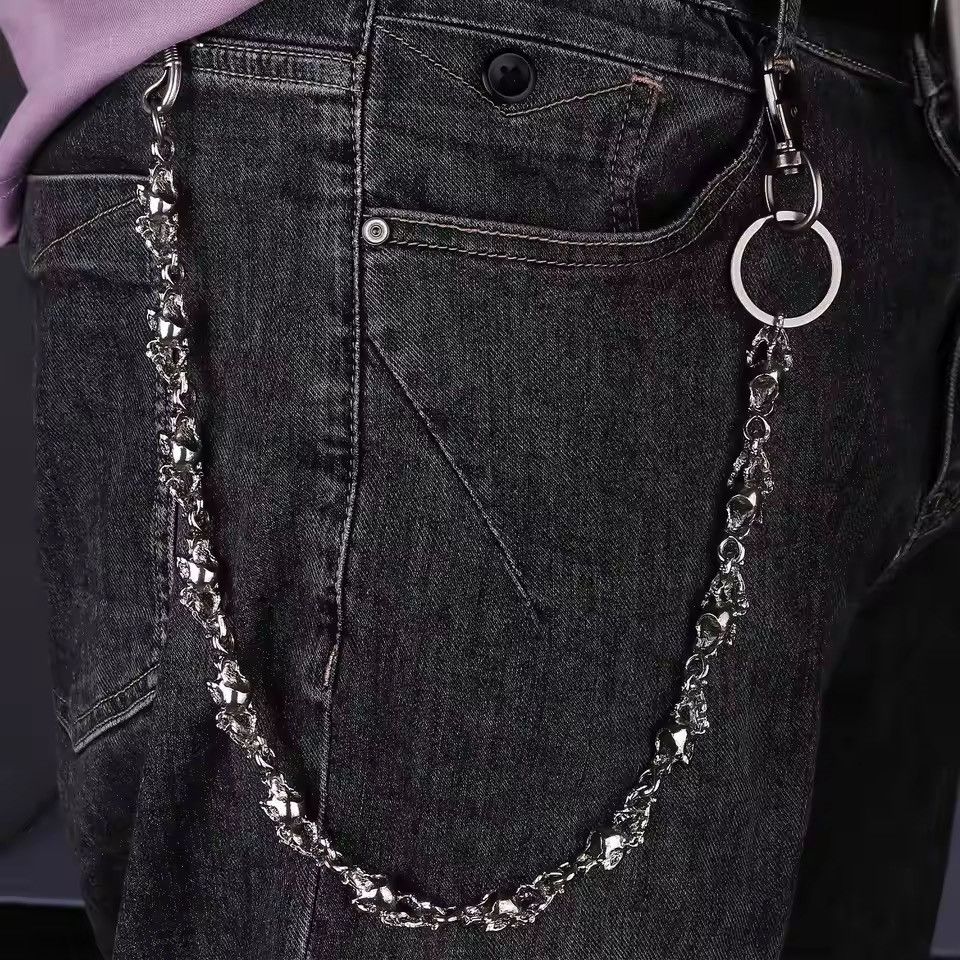 Vintage Goth Punk Heavy Waist Skull Wallet Chain Size ONE SIZE - 5 Thumbnail