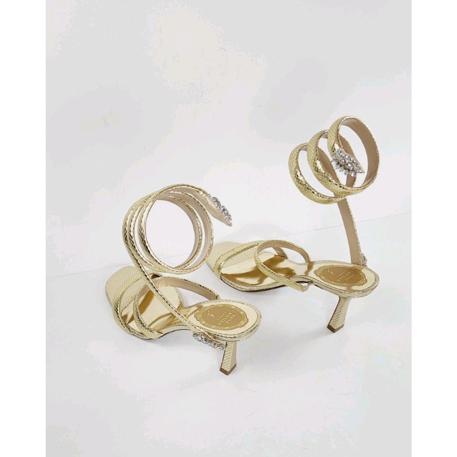 Rene Caovilla $1268 RENE CAOVILLA Leather Sandals US7 UK4EU37 Snake Design Size US 7 / IT 37 - 5 Thumbnail