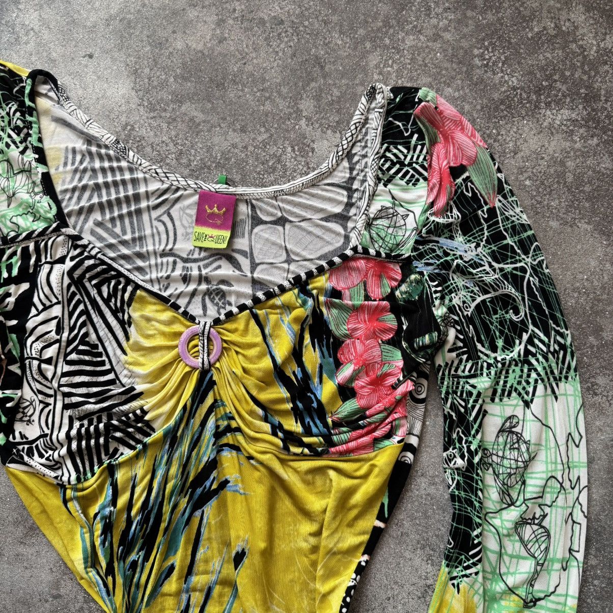 20471120 Save the Queen Y2K Crazy Multicolour Mesh Blouse Size L / US 10 / IT 46 - 4 Thumbnail