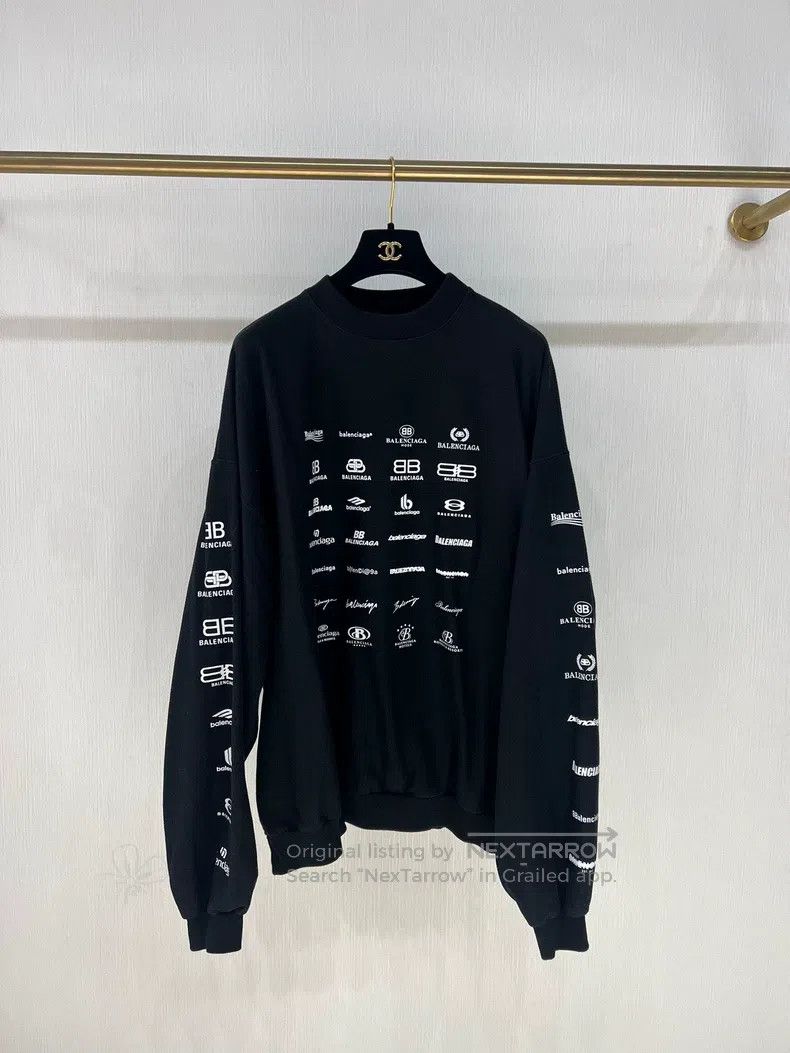 Balenciaga Balenciaga Full Print Black Hoodie Size US S / EU 44-46 / 1 - 1 Thumbnail